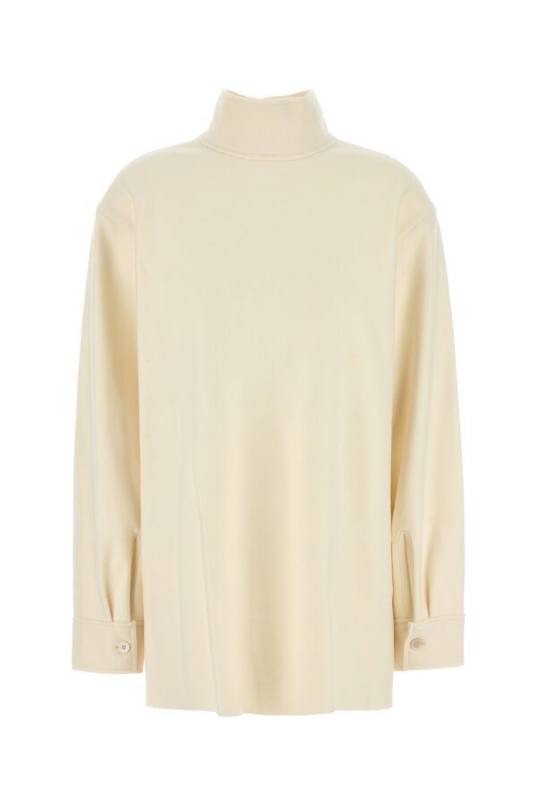 Jil Sander Cream Wool Blend Blouse Size S / US 4 / IT 40 - 3 Thumbnail