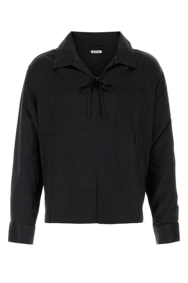 Bode Black Satin Maze Blouse Size US XL / EU 56 / 4 - 3 Thumbnail