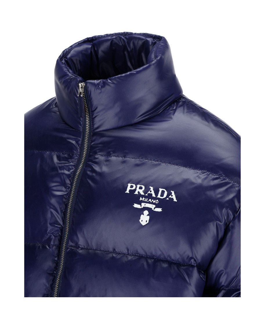 Prada $3.8K VALUE Logo-print Puffer Jacket In Blue Size M / US 6-8 / IT 42-44 - 3 Thumbnail