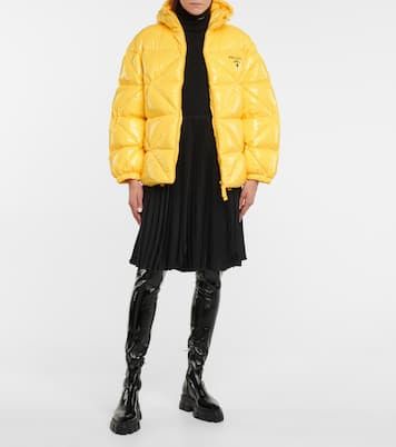 Prada $3.8K VALUE Logo-print Puffer Jacket In Yellow Size M / US 6-8 / IT 42-44 - 2 Thumbnail