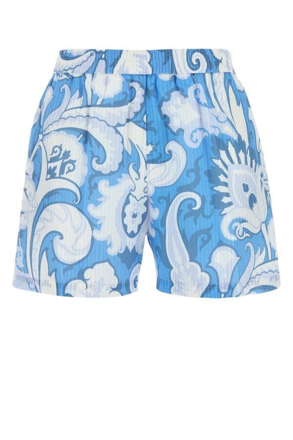 Etro Printed Cotton Blend Shorts Size XS / US 0-2 / IT 36-38 - 3 Thumbnail