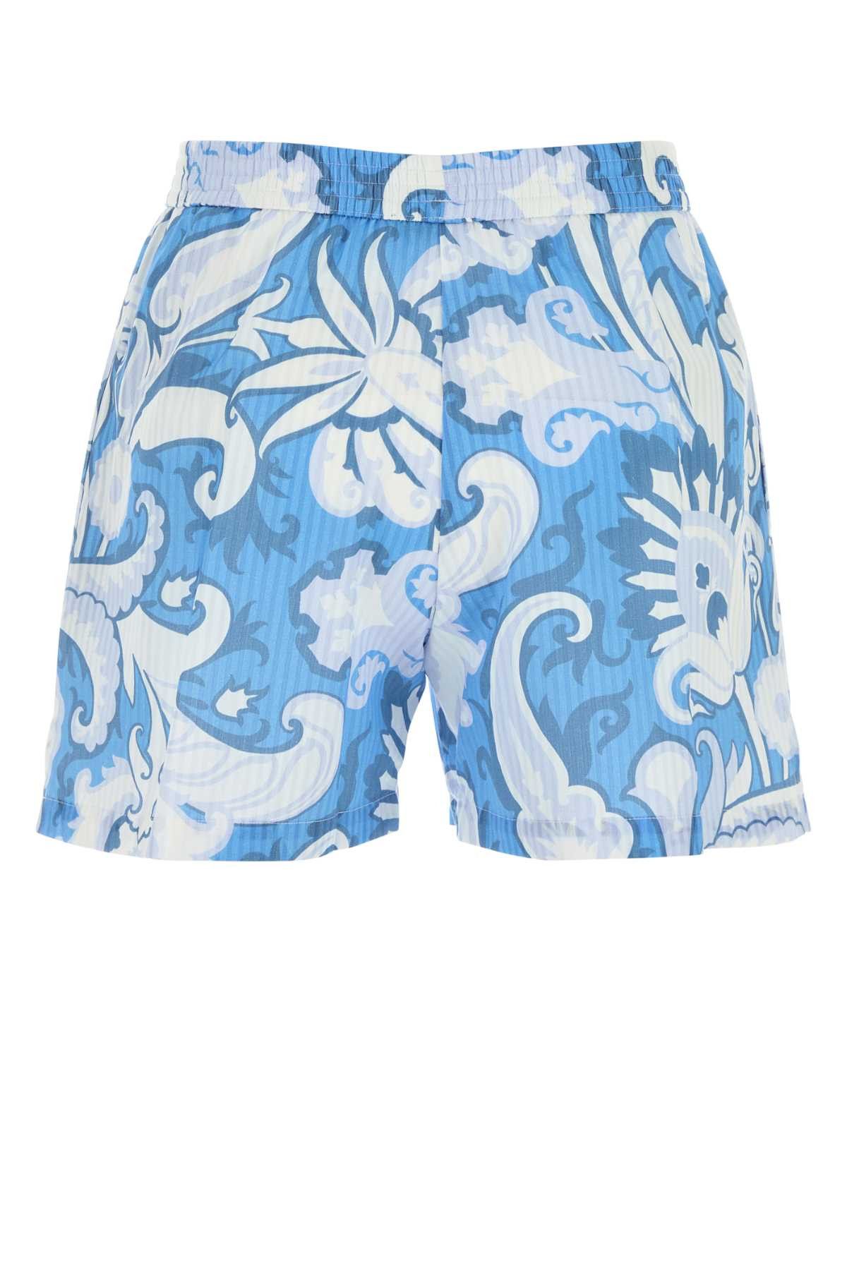 Etro Printed Cotton Blend Shorts Size XS / US 0-2 / IT 36-38 - 2 Thumbnail