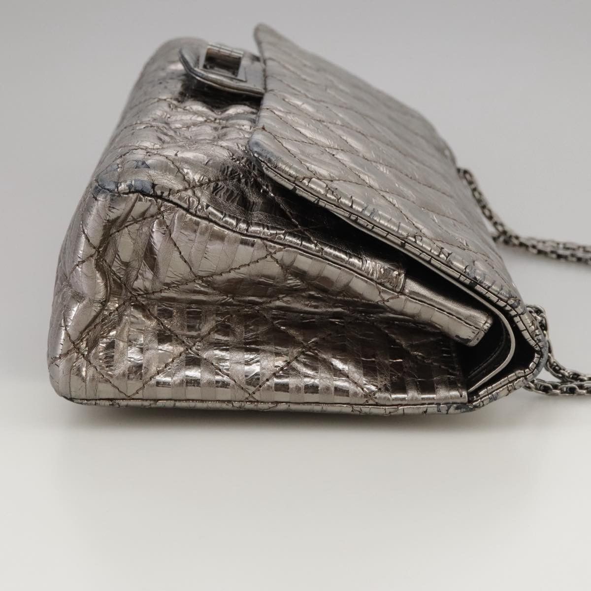 Chanel 2,55 Silver Leather Shoulder Bag (Pre-Owned) Size ONE SIZE - 4 Thumbnail