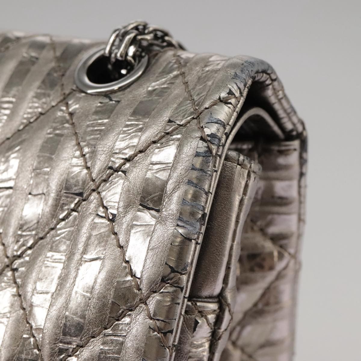 Chanel 2,55 Silver Leather Shoulder Bag (Pre-Owned) Size ONE SIZE - 11 Thumbnail