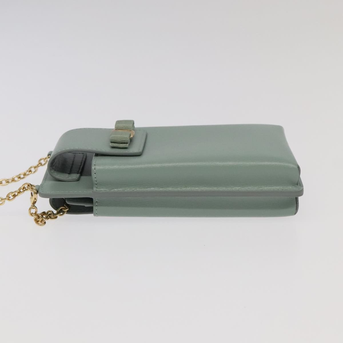 Salvatore Ferragamo Vara Blue Leather Shoulder Bag (Pre-Owned) Size ONE SIZE - 4 Thumbnail