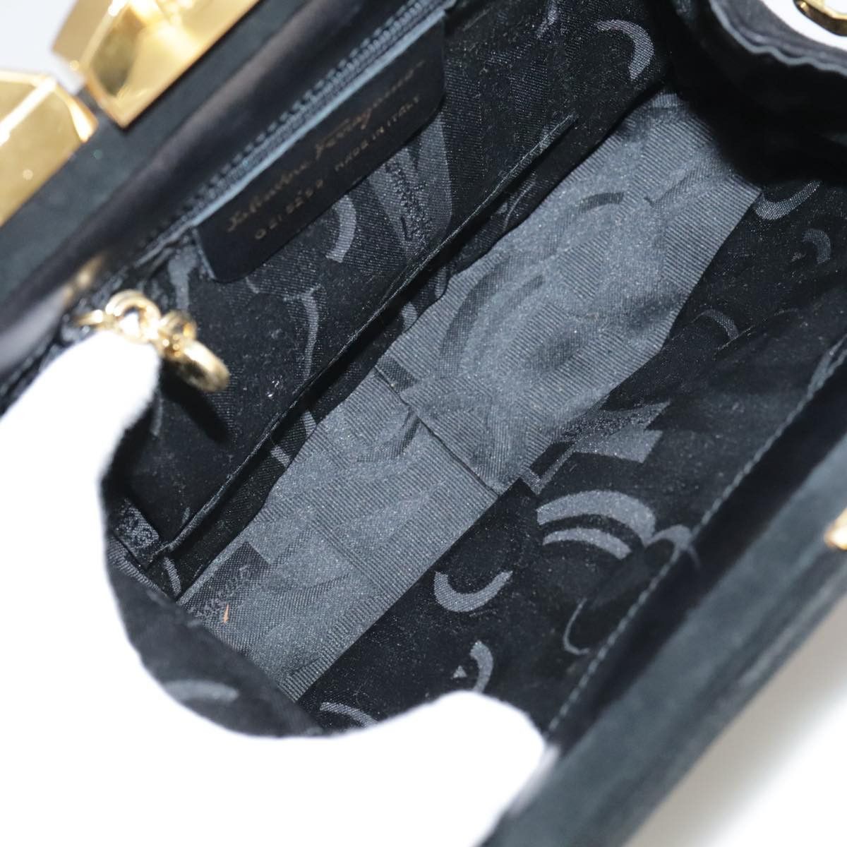 Salvatore Ferragamo Gancini Black Suede Handbag (Pre-Owned) Size ONE SIZE - 15 Thumbnail