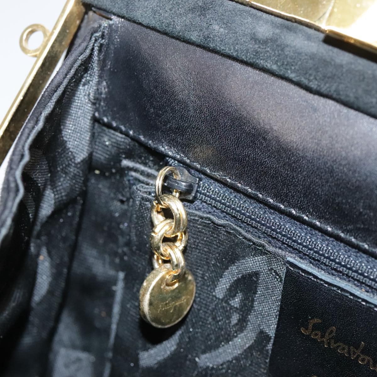 Salvatore Ferragamo Gancini Black Suede Handbag (Pre-Owned) Size ONE SIZE - 13 Thumbnail