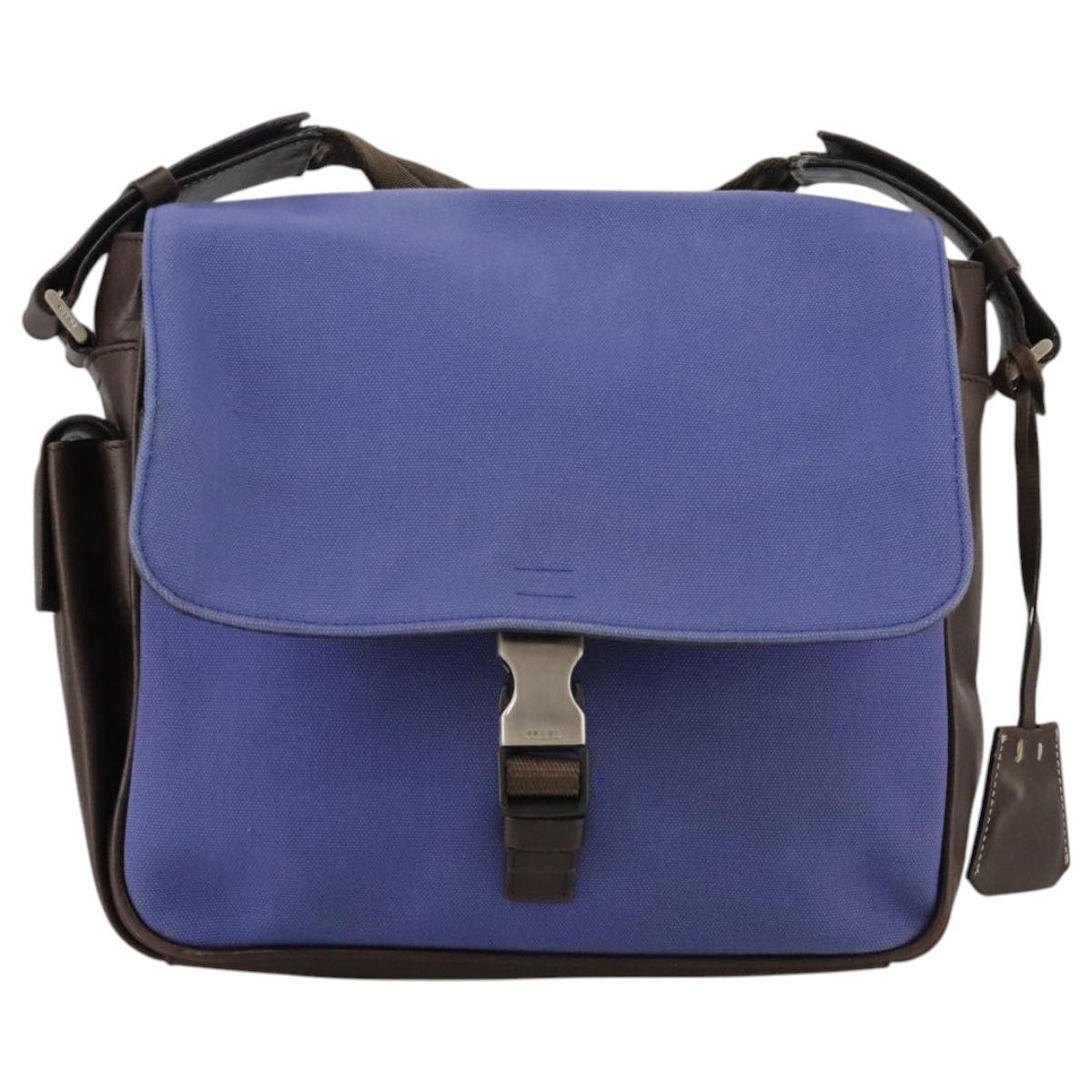 Prada Blue Canvas Shoulder Bag (Pre-Owned) Size ONE SIZE - 18 Thumbnail