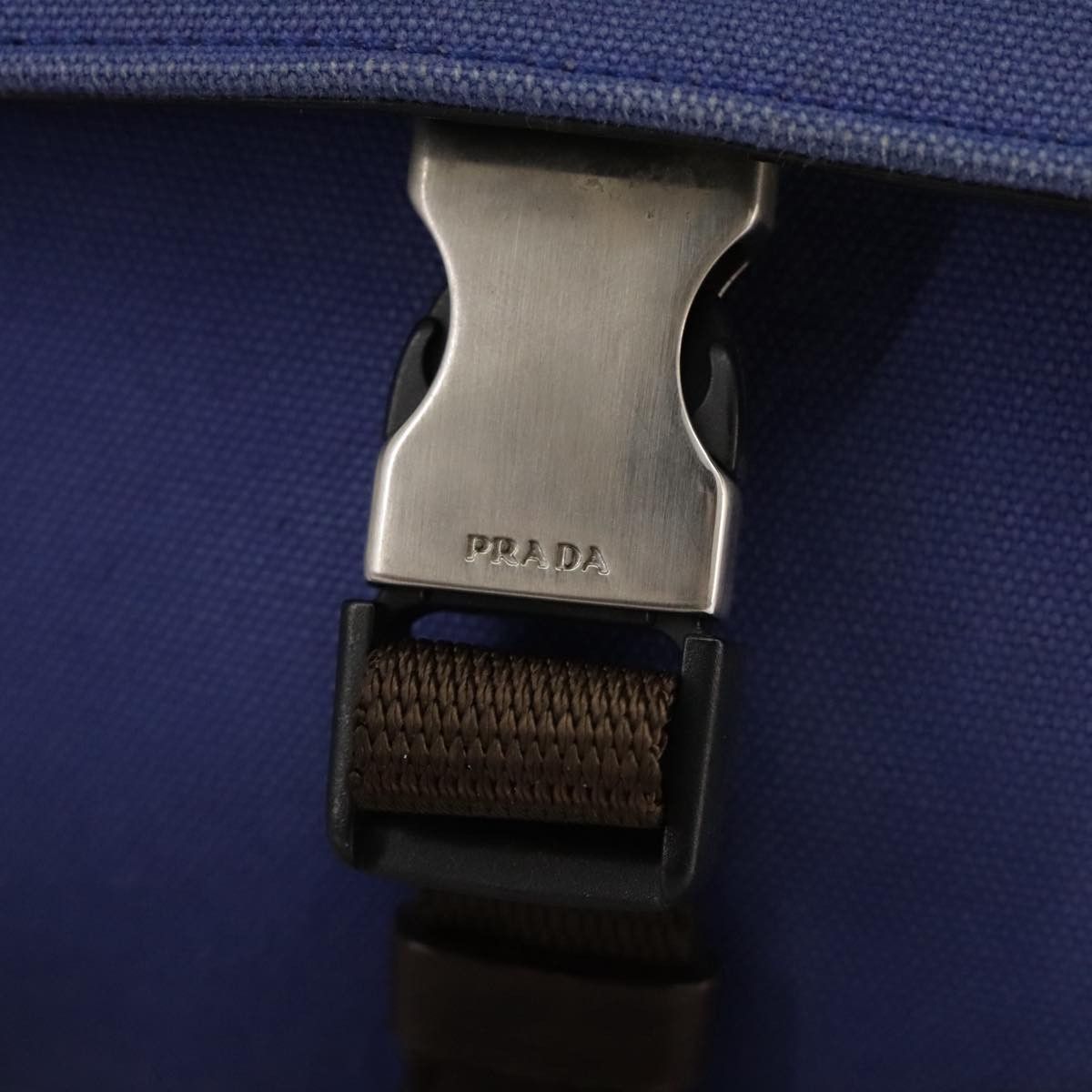 Prada Blue Canvas Shoulder Bag (Pre-Owned) Size ONE SIZE - 12 Thumbnail