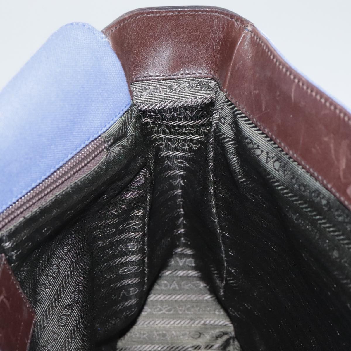 Prada Blue Canvas Shoulder Bag (Pre-Owned) Size ONE SIZE - 11 Thumbnail