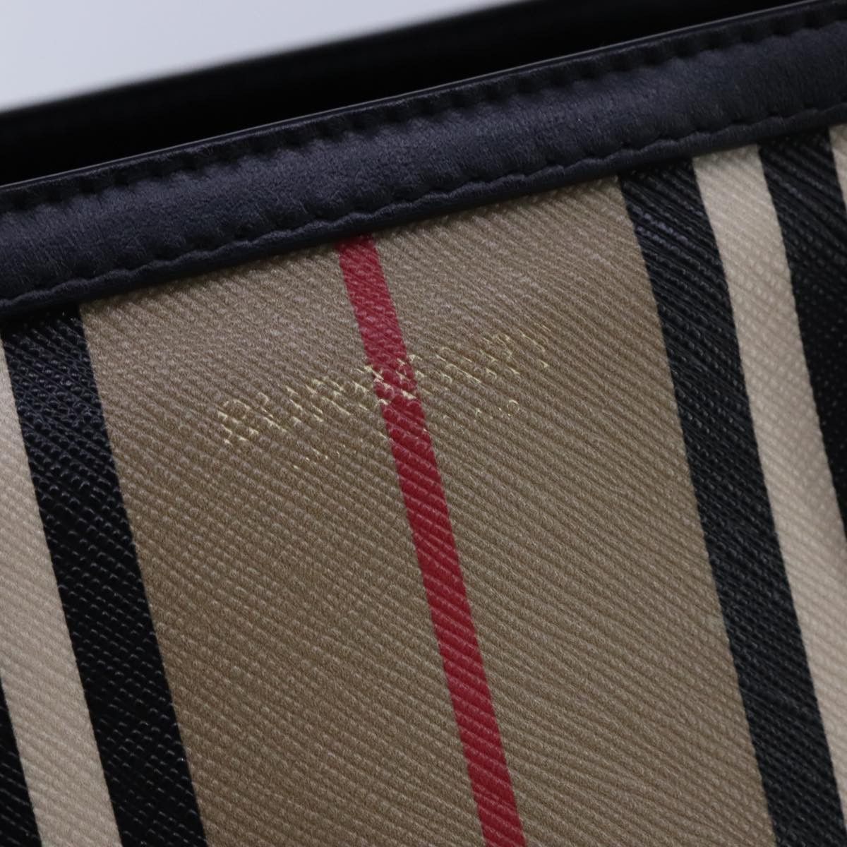 Burberry Stripe Beige Canvas Tote Bag (Pre-Owned) Size ONE SIZE - 14 Thumbnail