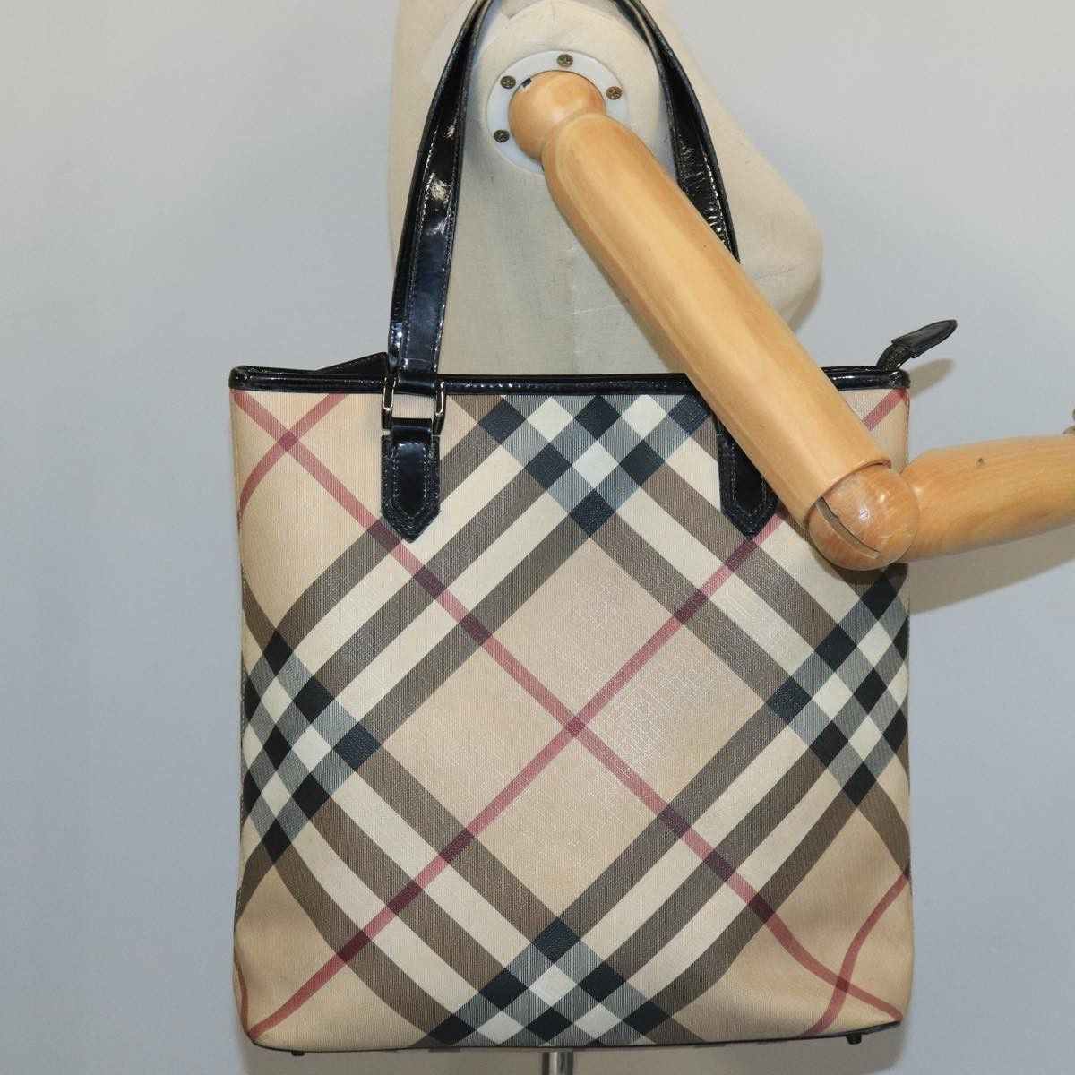 Burberry Nova Check Beige Canvas Tote Bag (Pre-Owned) Size ONE SIZE - 14 Thumbnail