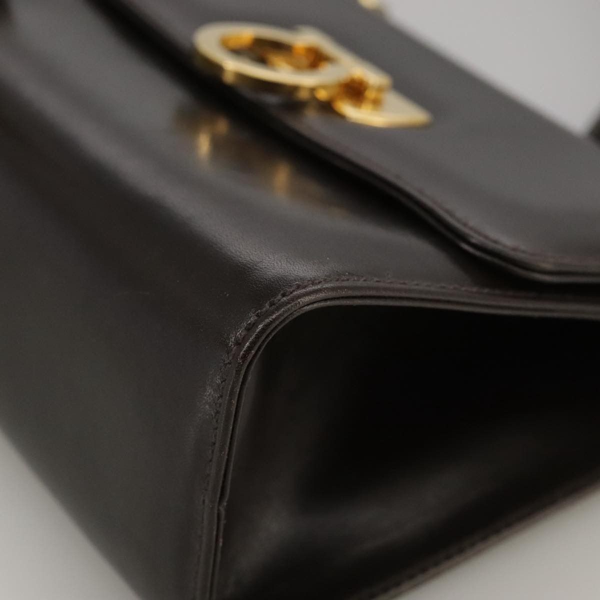 Salvatore Ferragamo Gancini Brown Leather Shoulder Bag (Pre-Owned) Size ONE SIZE - 7 Thumbnail