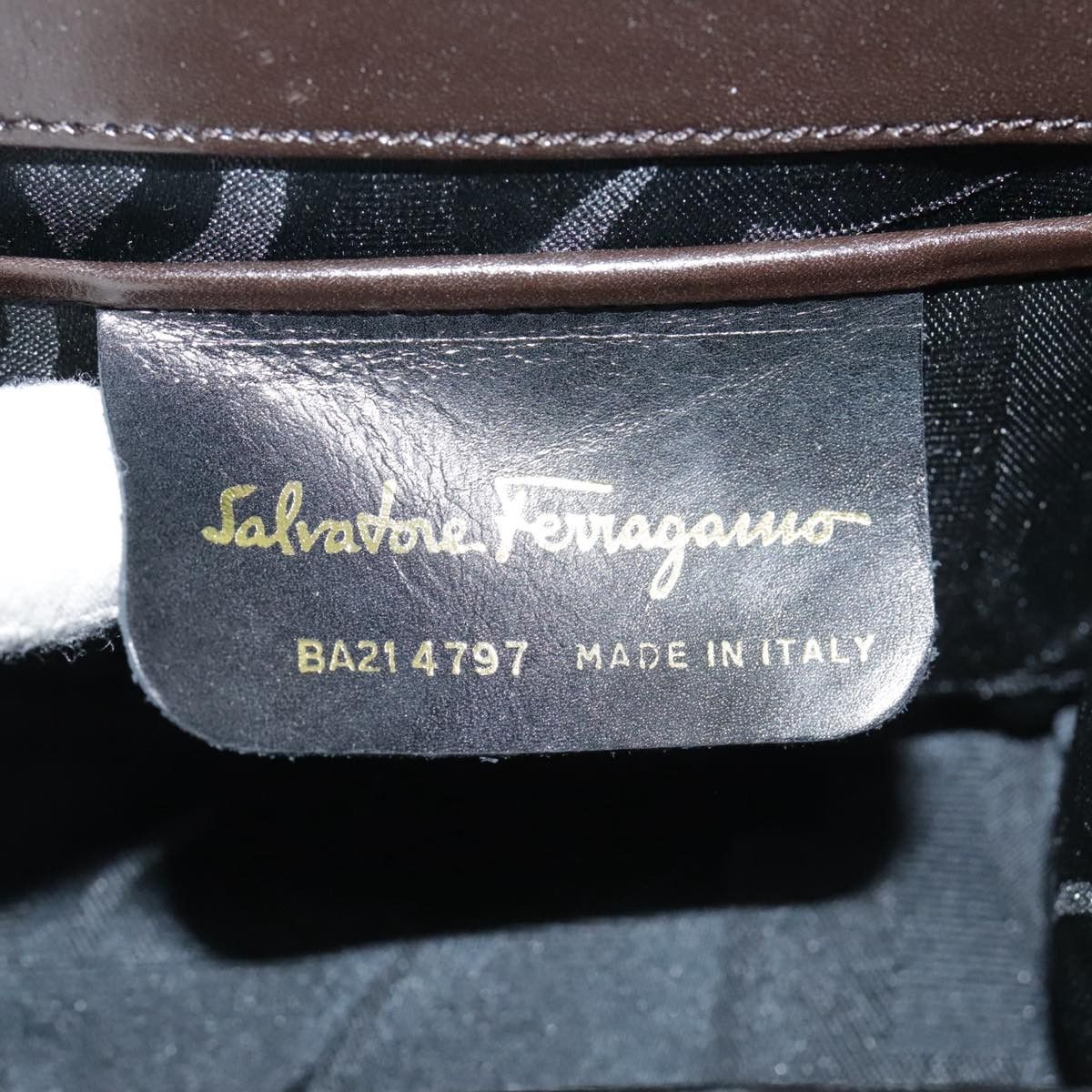Salvatore Ferragamo Gancini Brown Leather Shoulder Bag (Pre-Owned) Size ONE SIZE - 14 Thumbnail