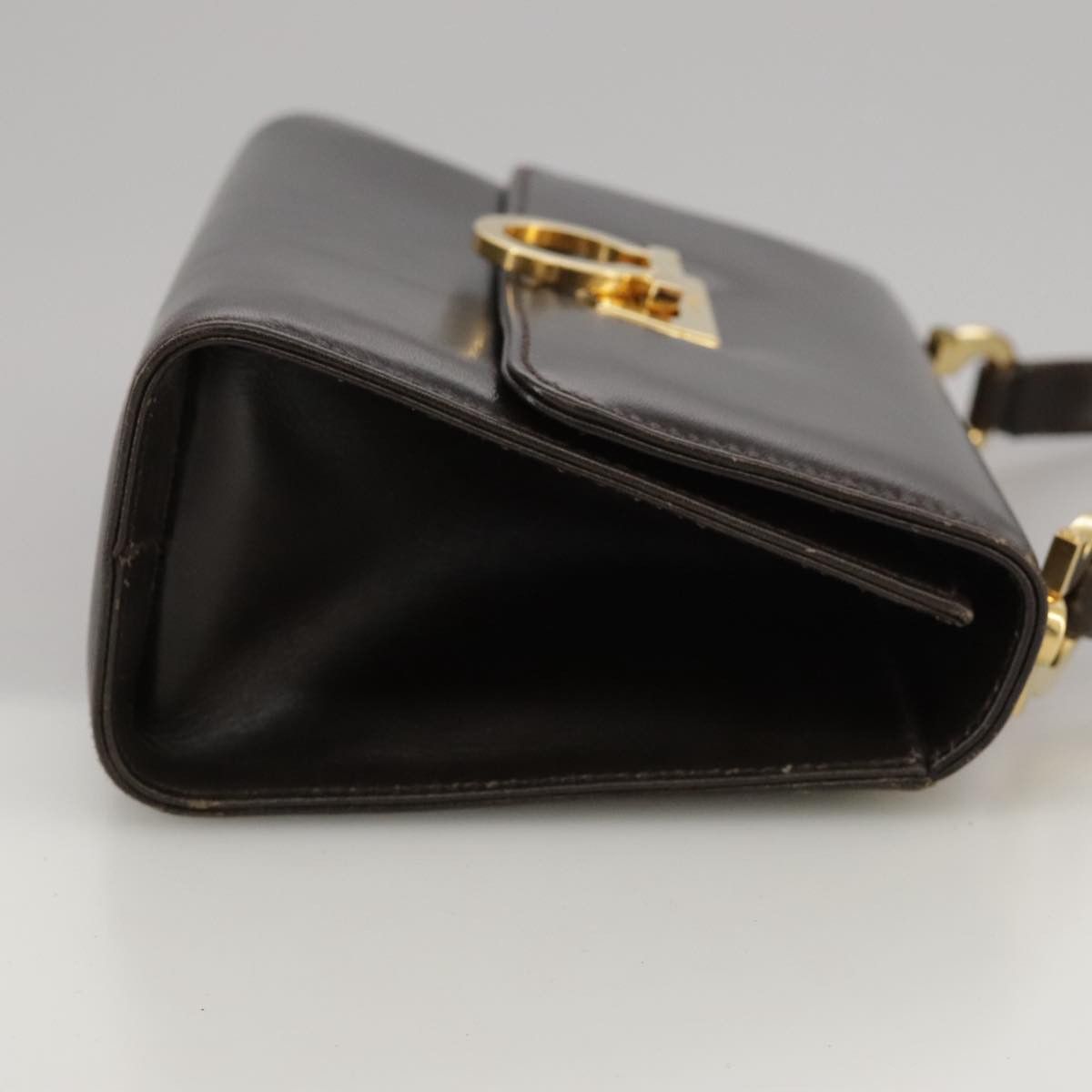 Salvatore Ferragamo Gancini Brown Leather Shoulder Bag (Pre-Owned) Size ONE SIZE - 3 Thumbnail