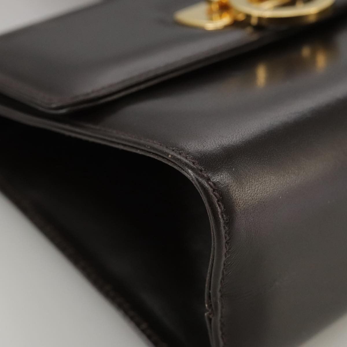 Salvatore Ferragamo Gancini Brown Leather Shoulder Bag (Pre-Owned) Size ONE SIZE - 6 Thumbnail
