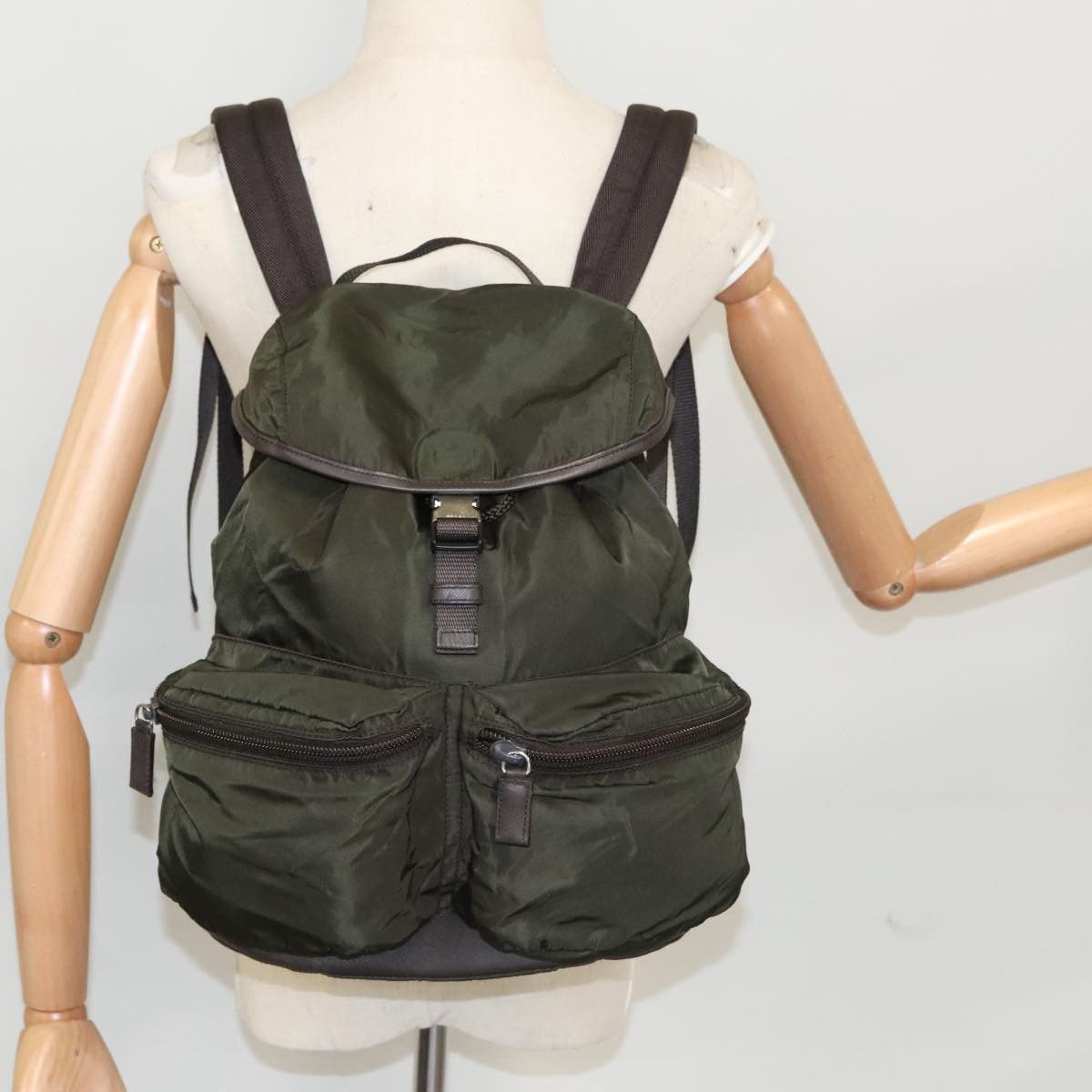 Prada Re-Nylon Khaki Synthetic Backpack Bag (Pre-Owned) Size ONE SIZE - 19 Thumbnail