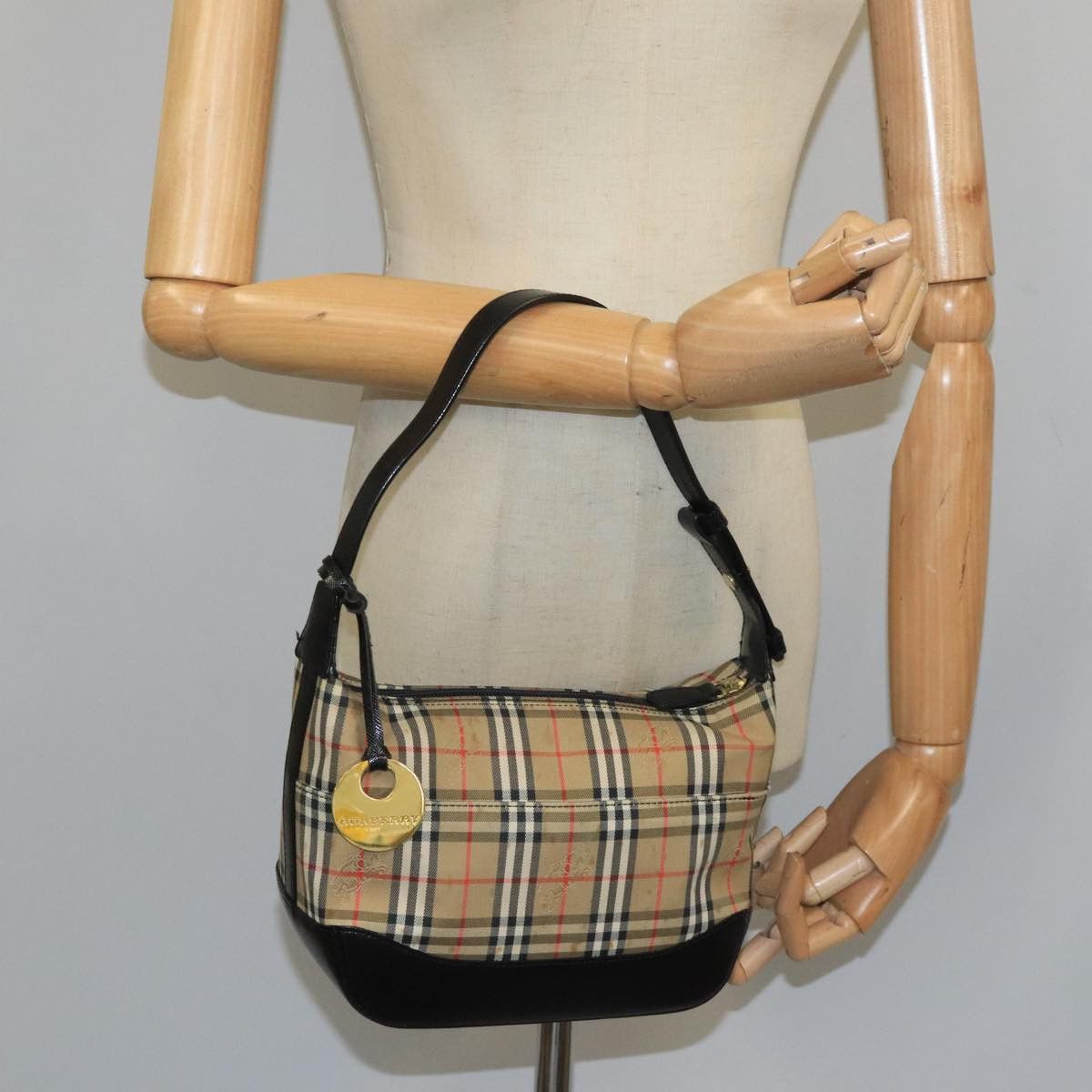 Burberry Nova Check Beige Canvas Shoulder Bag (Pre-Owned) Size ONE SIZE - 14 Thumbnail