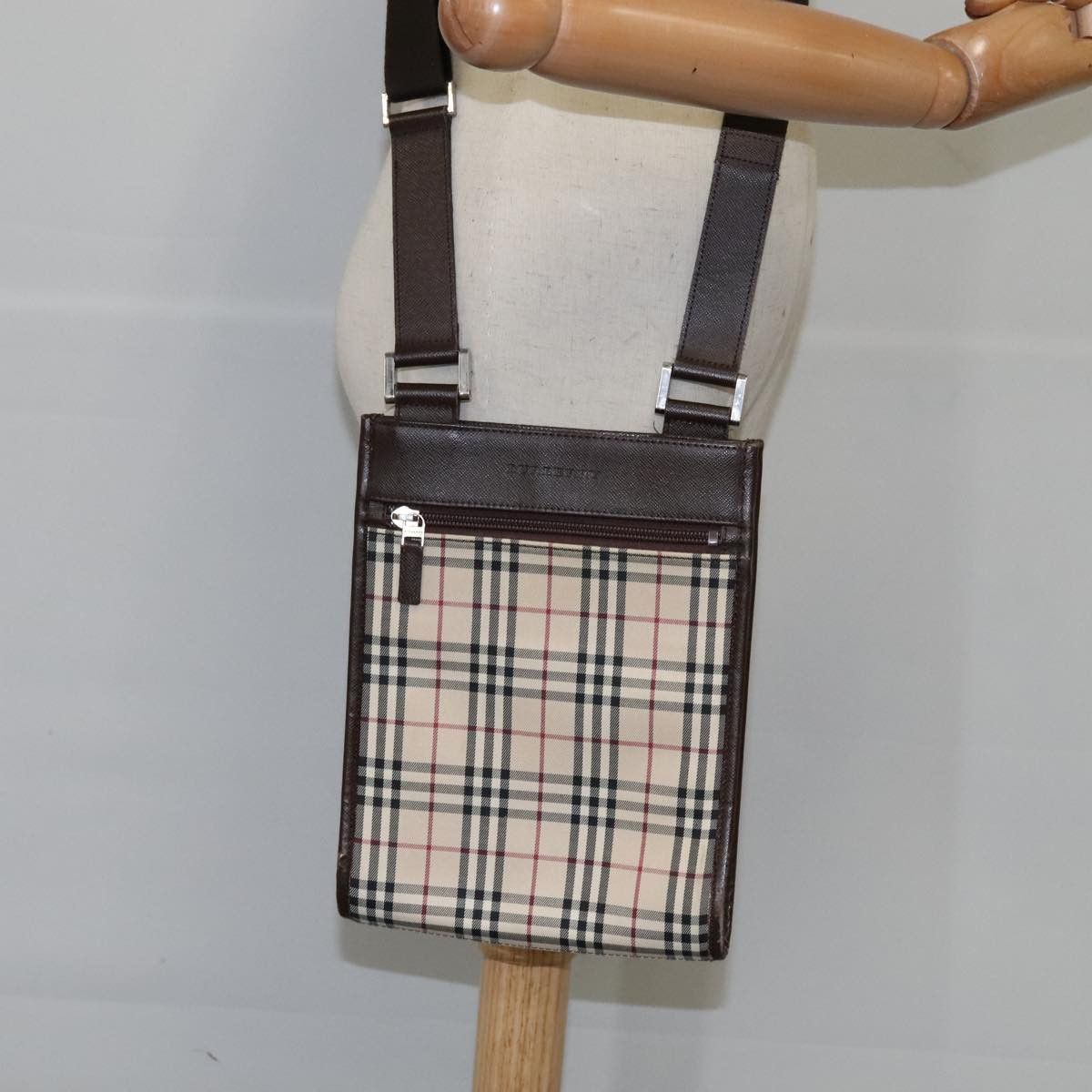 Burberry Nova Check Beige Canvas Shoulder Bag (Pre-Owned) Size ONE SIZE - 14 Thumbnail