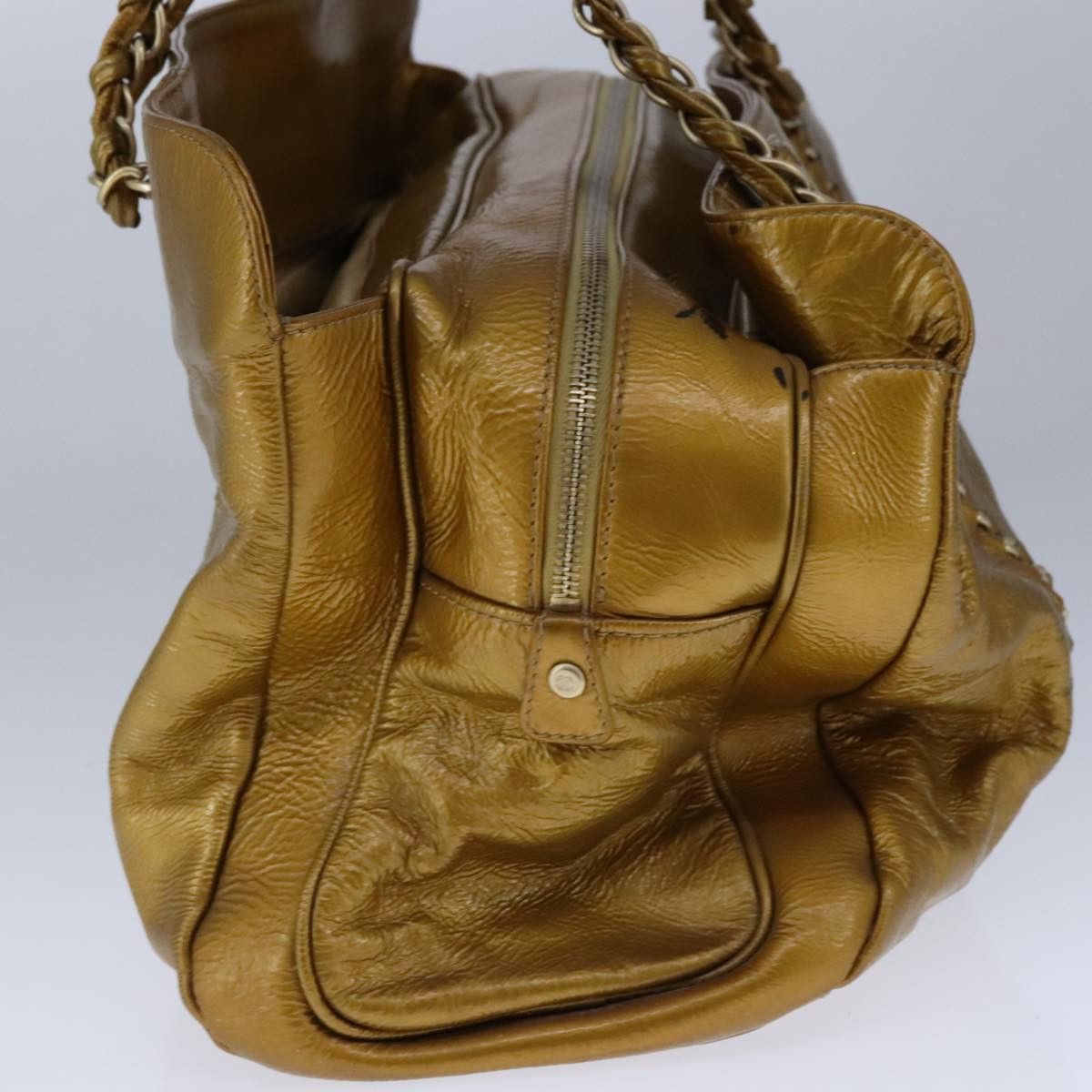 Chanel Coco Cabas Gold Patent Leather Tote Bag (Pre-Owned) Size ONE SIZE - 4 Thumbnail