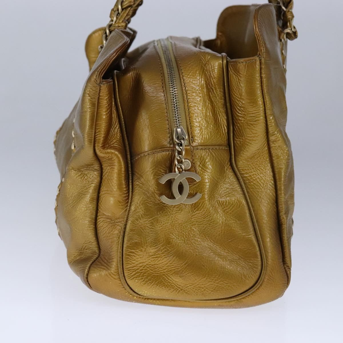 Chanel Coco Cabas Gold Patent Leather Tote Bag (Pre-Owned) Size ONE SIZE - 3 Thumbnail