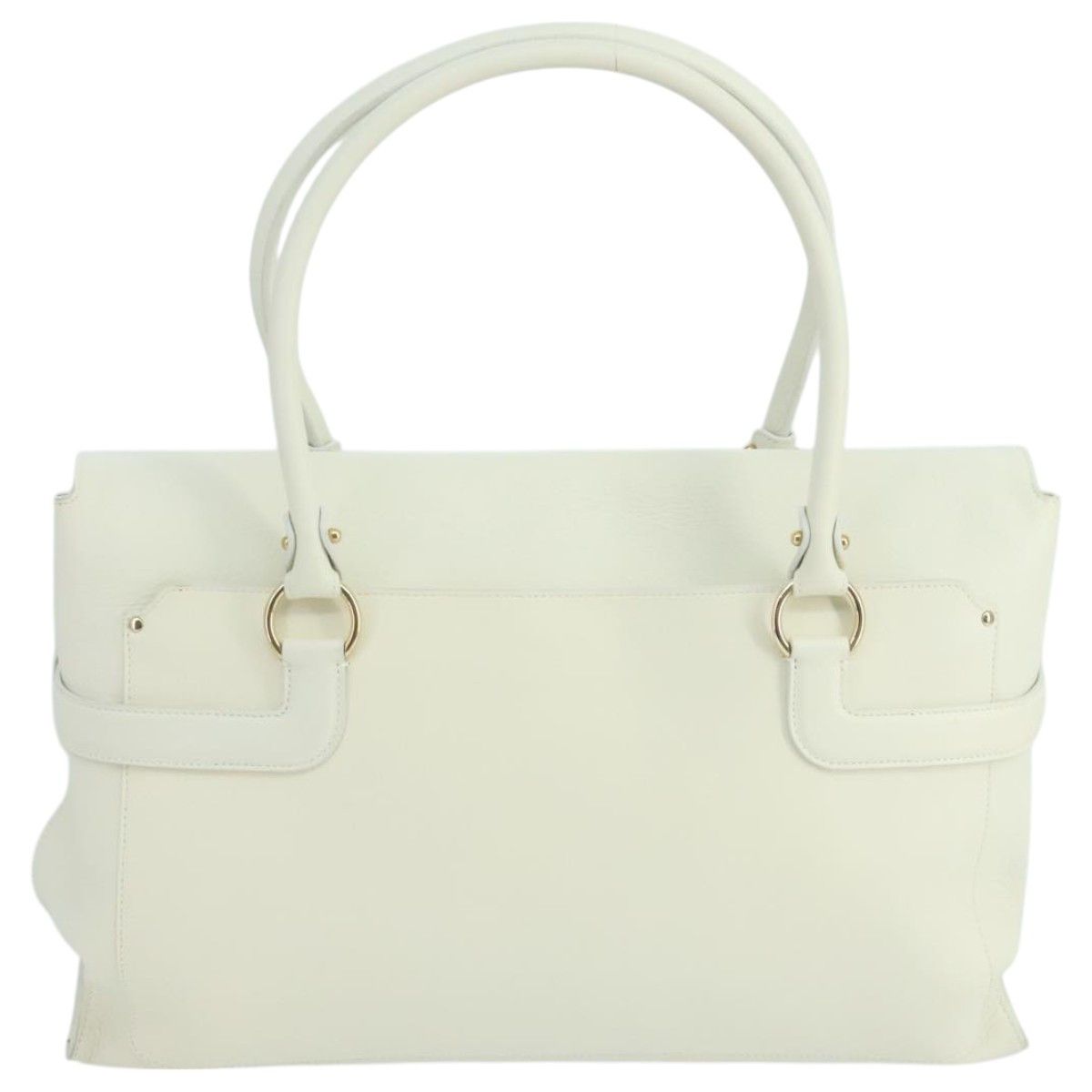 Salvatore Ferragamo Gancini White Leather Handbag (Pre-Owned) Size ONE SIZE - 2 Thumbnail