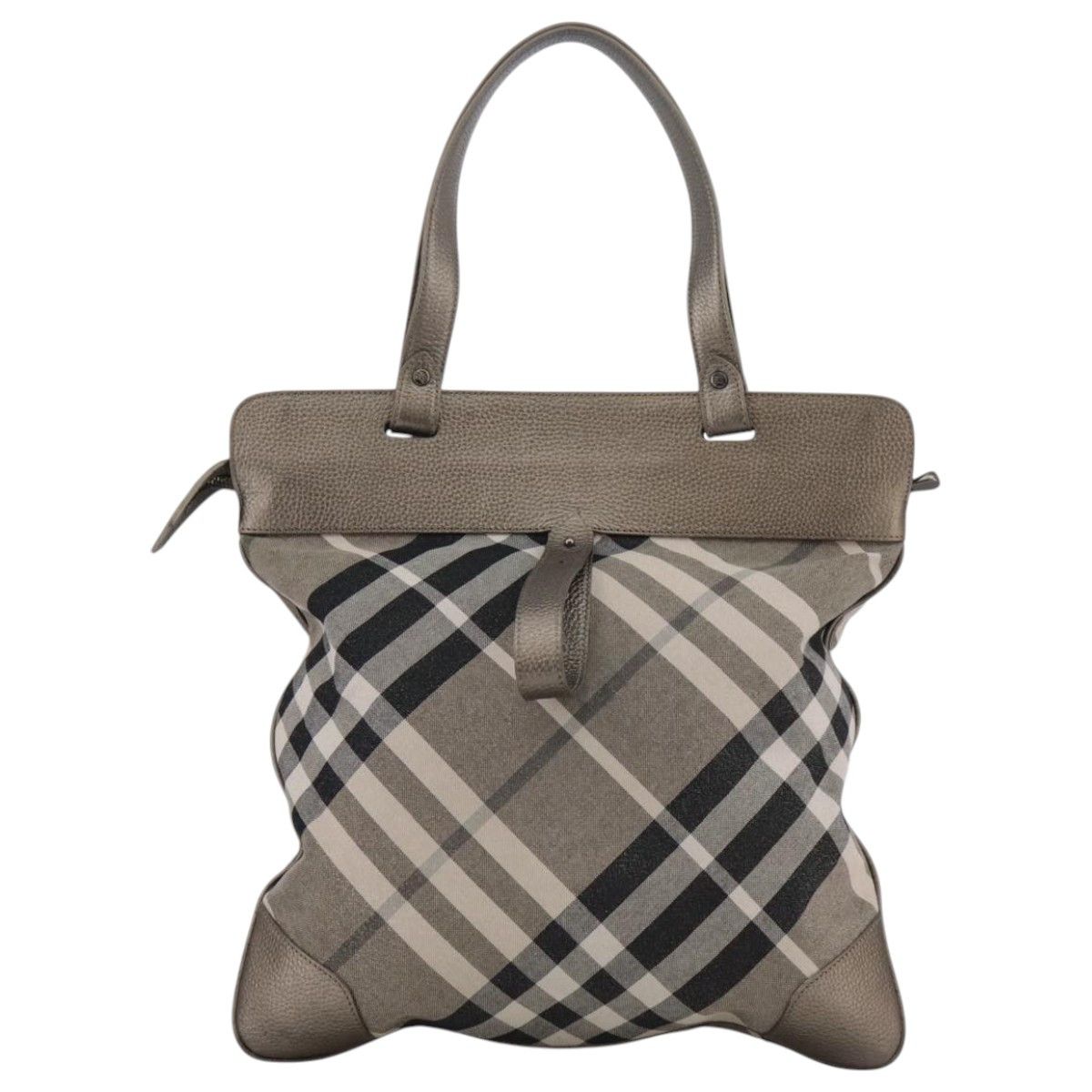 Burberry Nova Check Grey Canvas Tote Bag (Pre-Owned) Size ONE SIZE - 2 Thumbnail