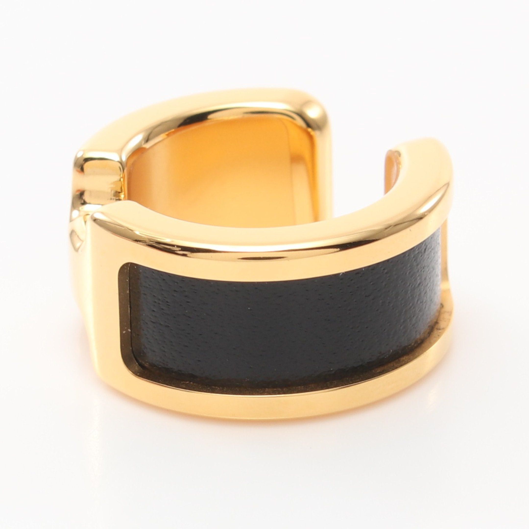 Hermes Hermes Olymp Pm Ear Cuff Gp Leather Gold Black Size ONE SIZE - 2 Thumbnail