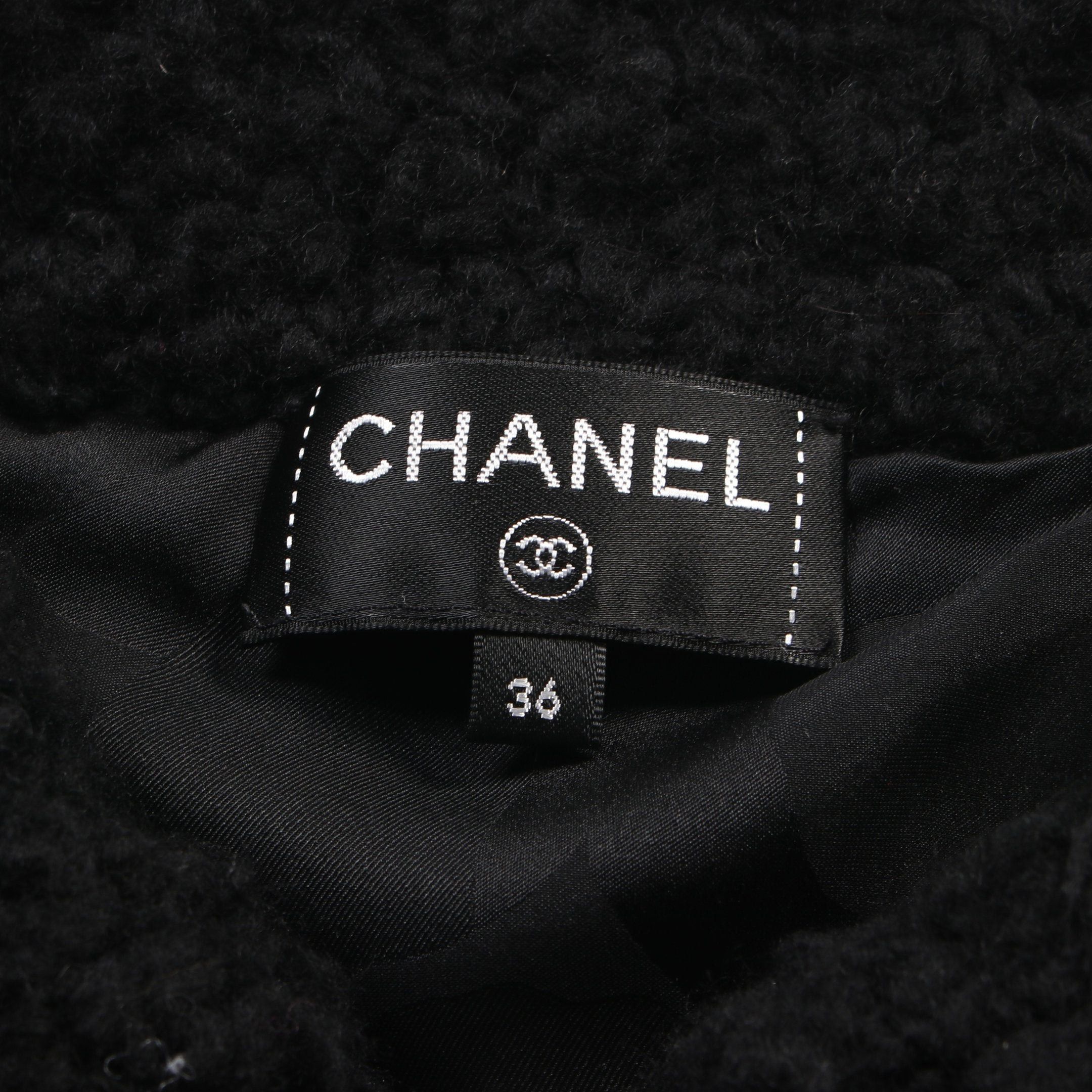 Chanel Chanel Knit Jacket Wool Cashmere Silk Black White Zip Up Size ONE SIZE - 3 Thumbnail