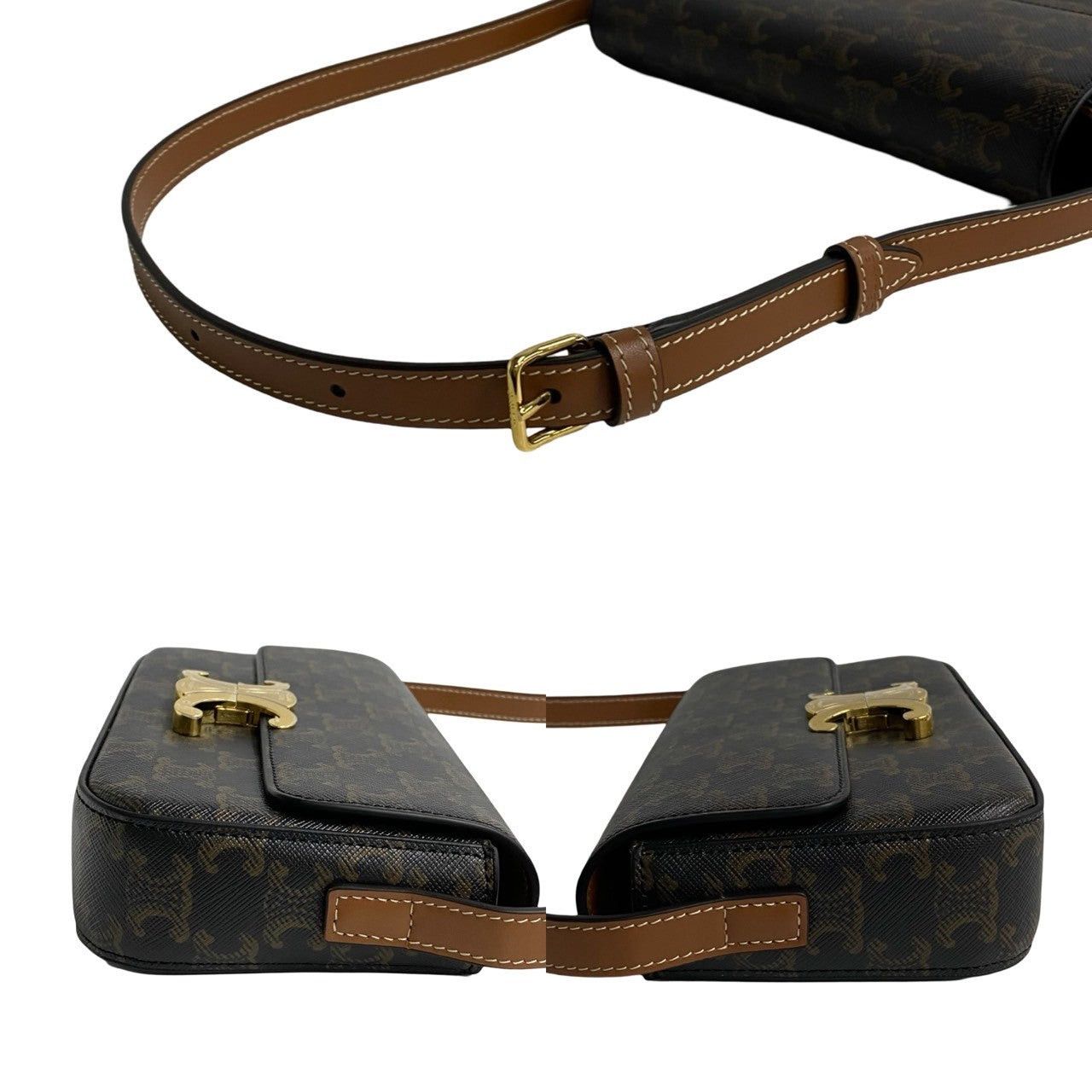Celine Celine Shoulder Bag Brown Leather Size ONE SIZE - 5 Thumbnail