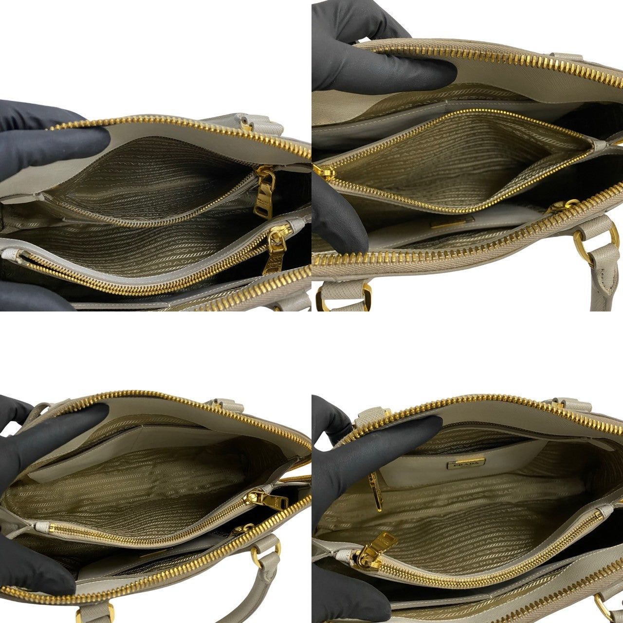 Prada Prada Handbag Grey Leather Size ONE SIZE - 8 Thumbnail