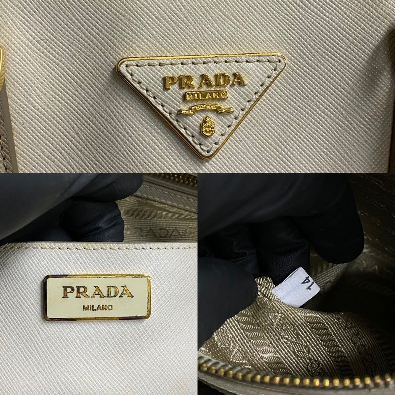 Prada Prada Handbag Grey Leather Size ONE SIZE - 3 Thumbnail