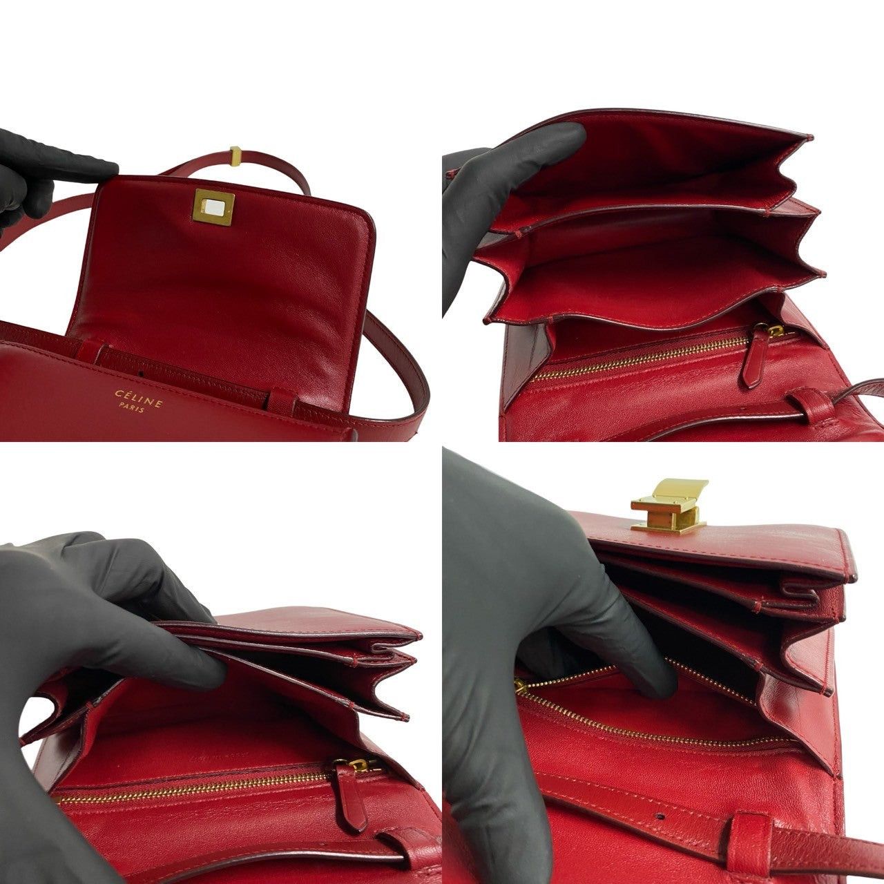 Celine Celine Shoulder Bag Red Leather Size ONE SIZE - 8 Thumbnail