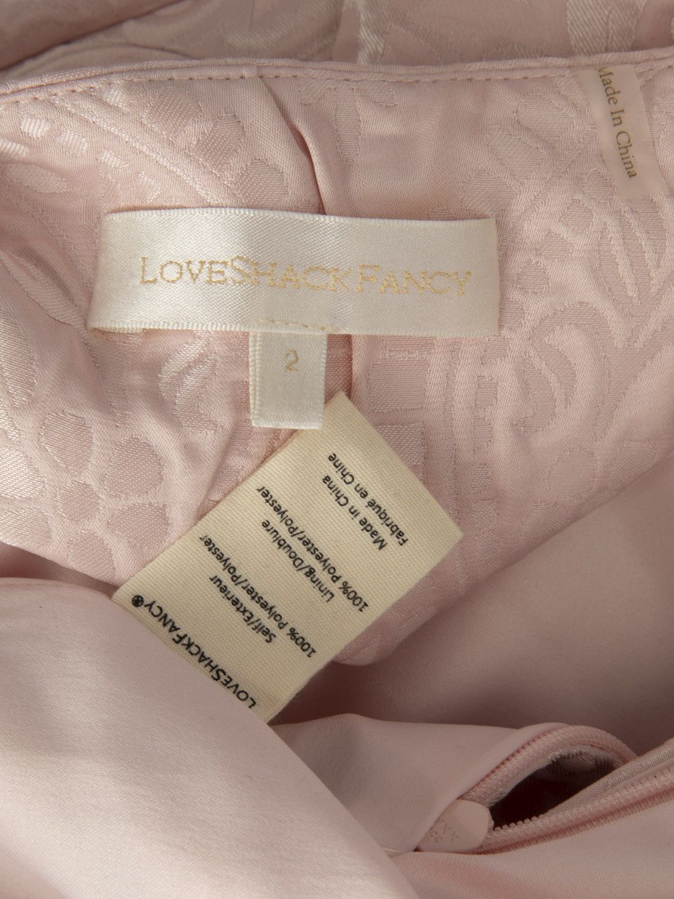 LoveShackFancy Pink Haveri Brocade Mini Dress Size XS / US 0-2 / IT 36-38 - 14 Thumbnail