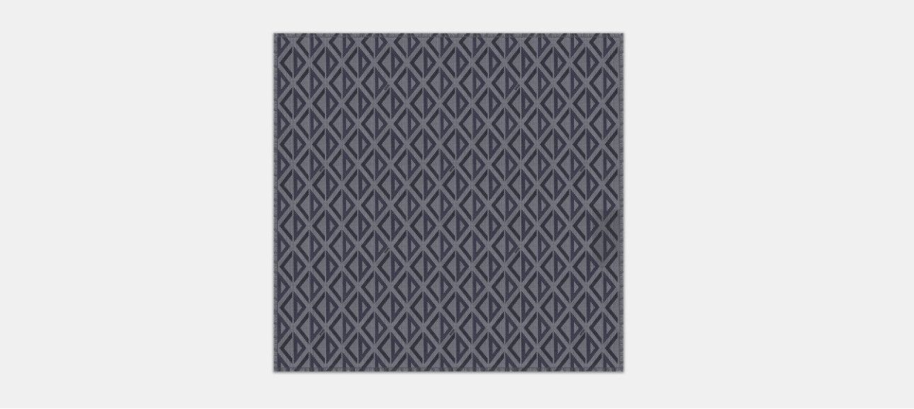 Dior CD Diamond Stole Gray and Navy Blue Silk and Wool Size ONE SIZE - 2 Thumbnail
