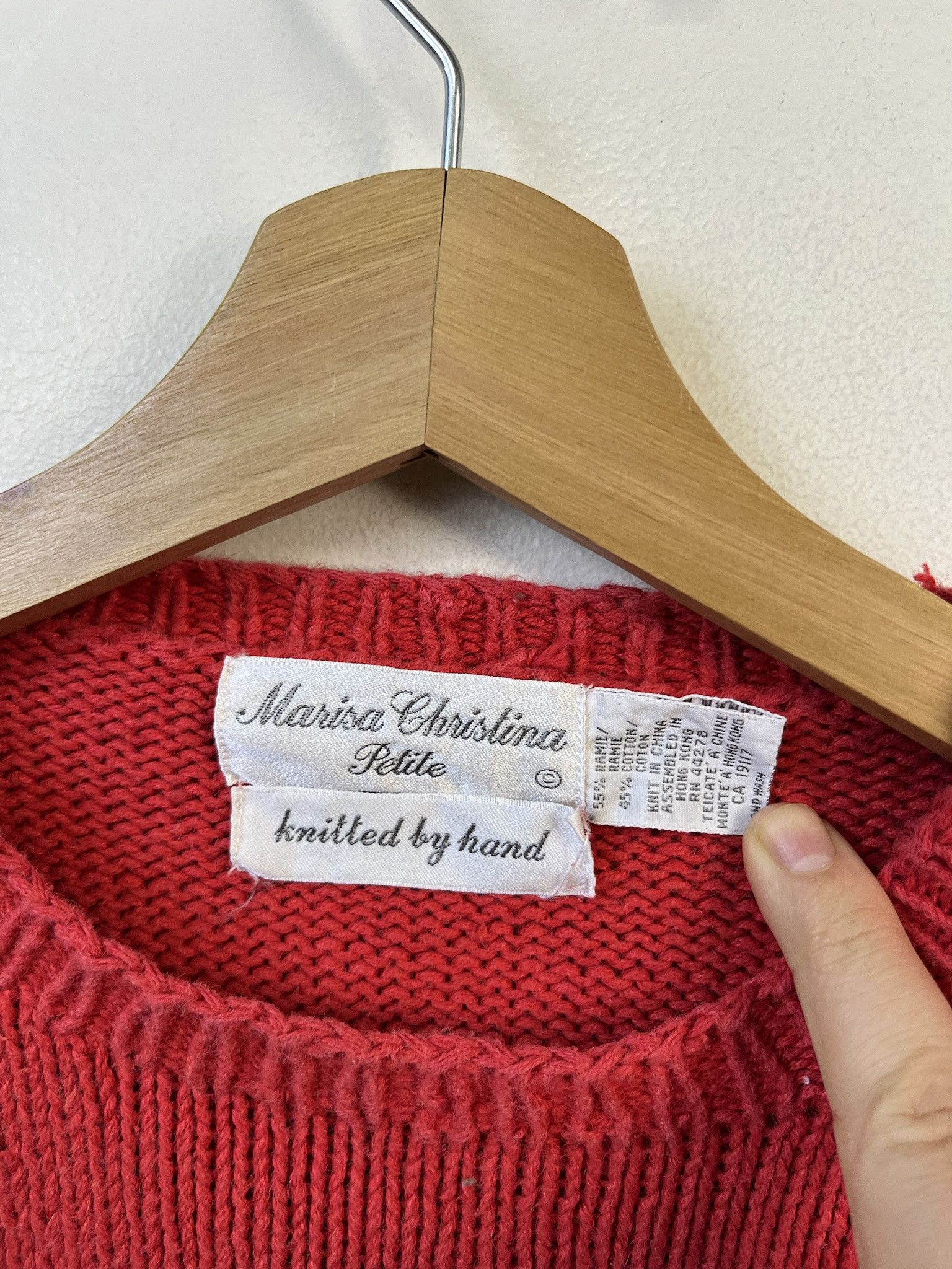 Vintage Vintage Knit Sweater 1990s Thick Knit Hand Knit American Flag Embroider Ramie THick Knit Sweater Size S Size US S / EU 44-46 / 1 - 2 Thumbnail