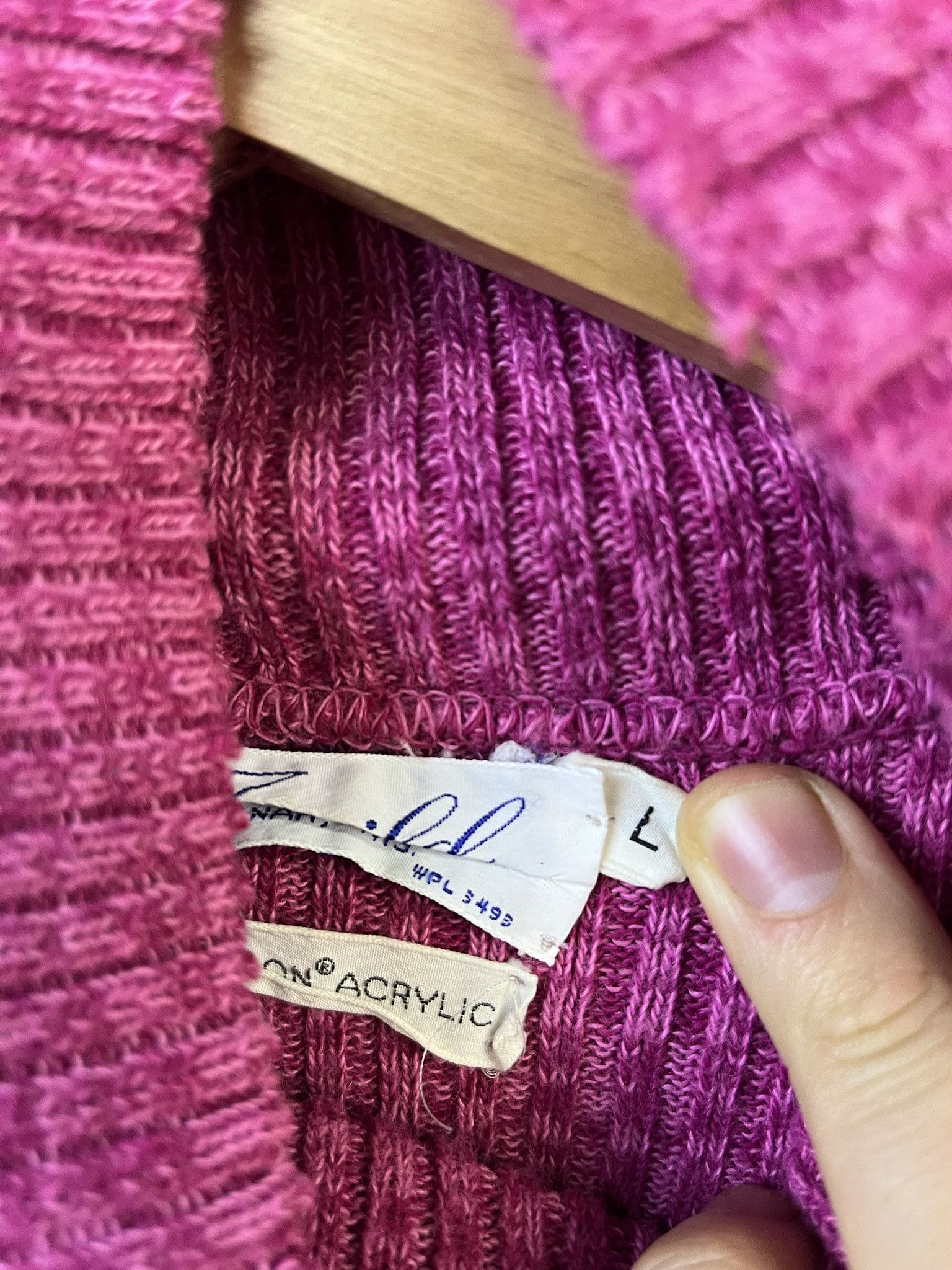 Vintage Vintage Knit Sweater 1990s Thick Knit Jersild Pink Ribbed Stretch Knit Sweater Size XS Size US XS / EU 42 / 0 - 3 Thumbnail