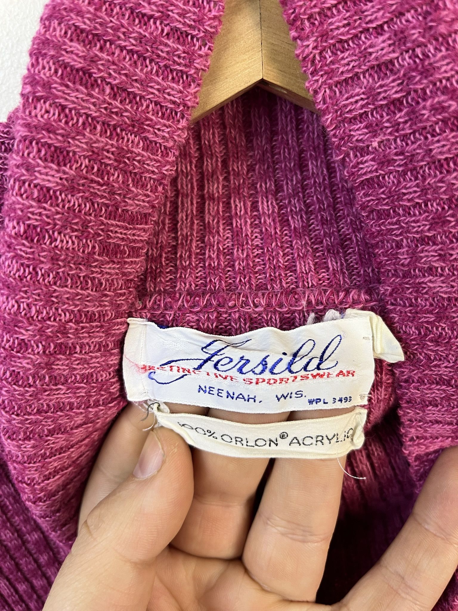 Vintage Vintage Knit Sweater 1990s Thick Knit Jersild Pink Ribbed Stretch Knit Sweater Size XS Size US XS / EU 42 / 0 - 2 Thumbnail