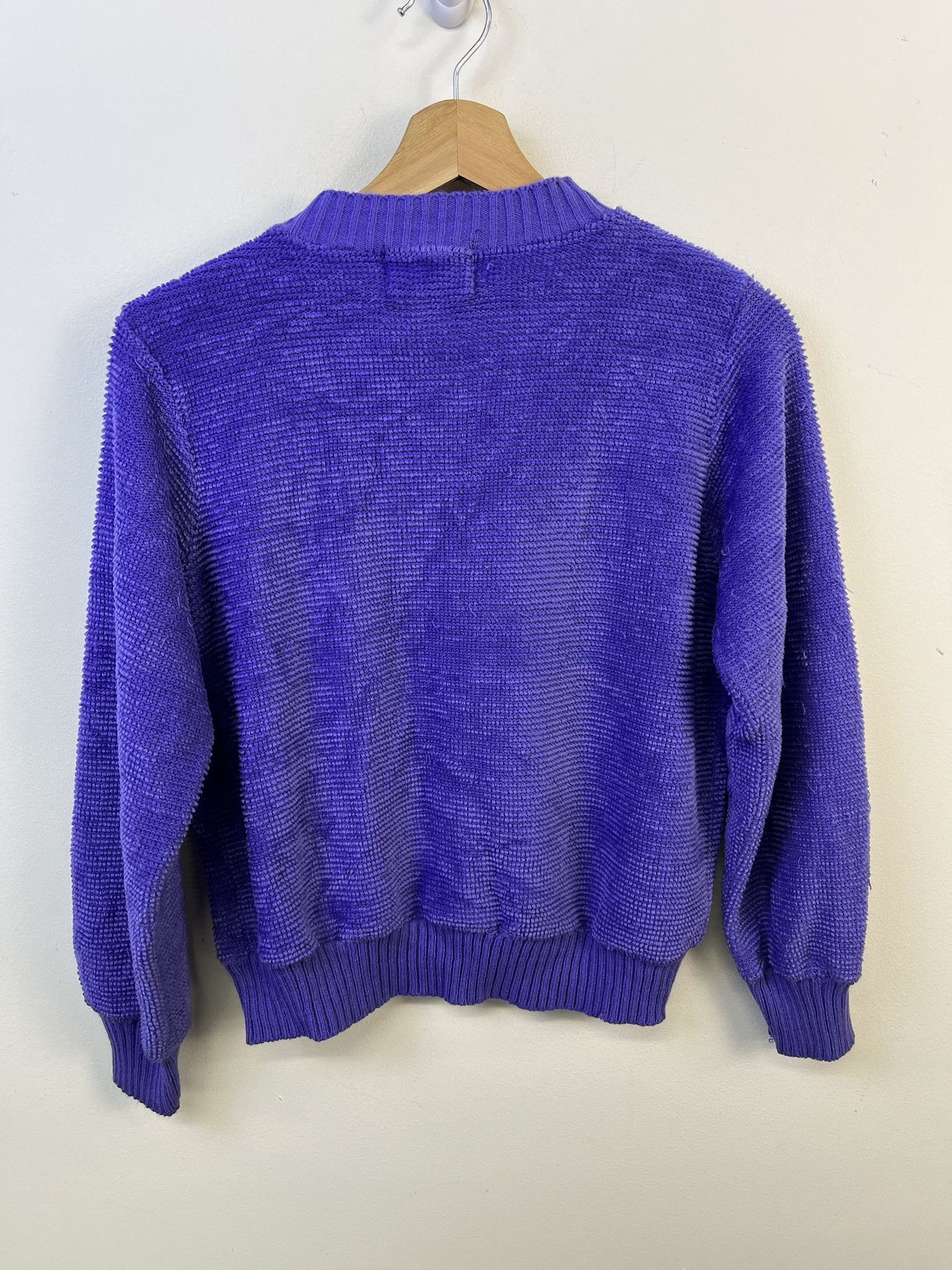 Vintage Vintage Knit Sweater 1990s Thick Knit Cadogan Sport Purple Acrylic Shag Swetaer Size XS Size US XS / EU 42 / 0 - 3 Thumbnail