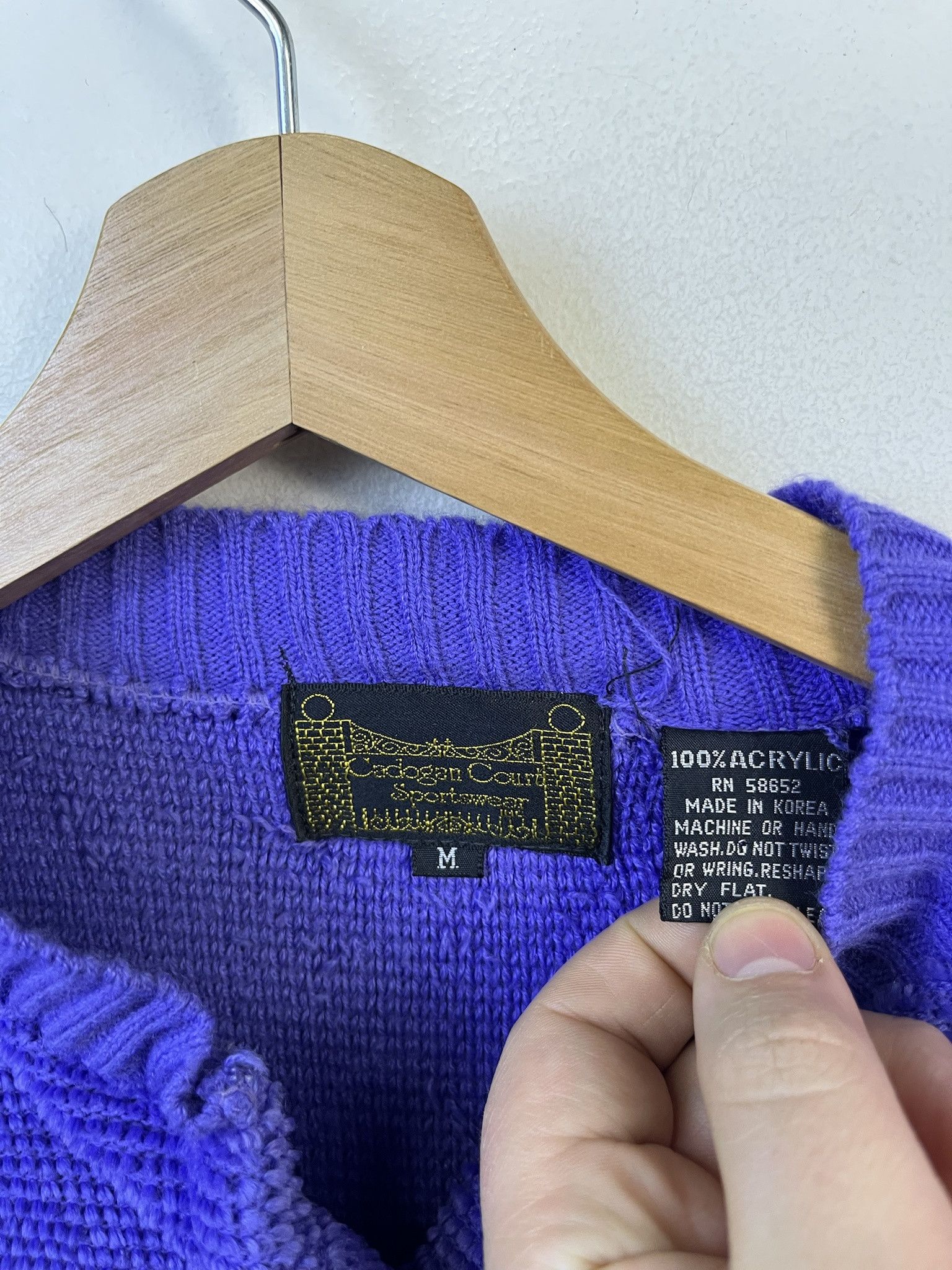 Vintage Vintage Knit Sweater 1990s Thick Knit Cadogan Sport Purple Acrylic Shag Swetaer Size XS Size US XS / EU 42 / 0 - 2 Thumbnail
