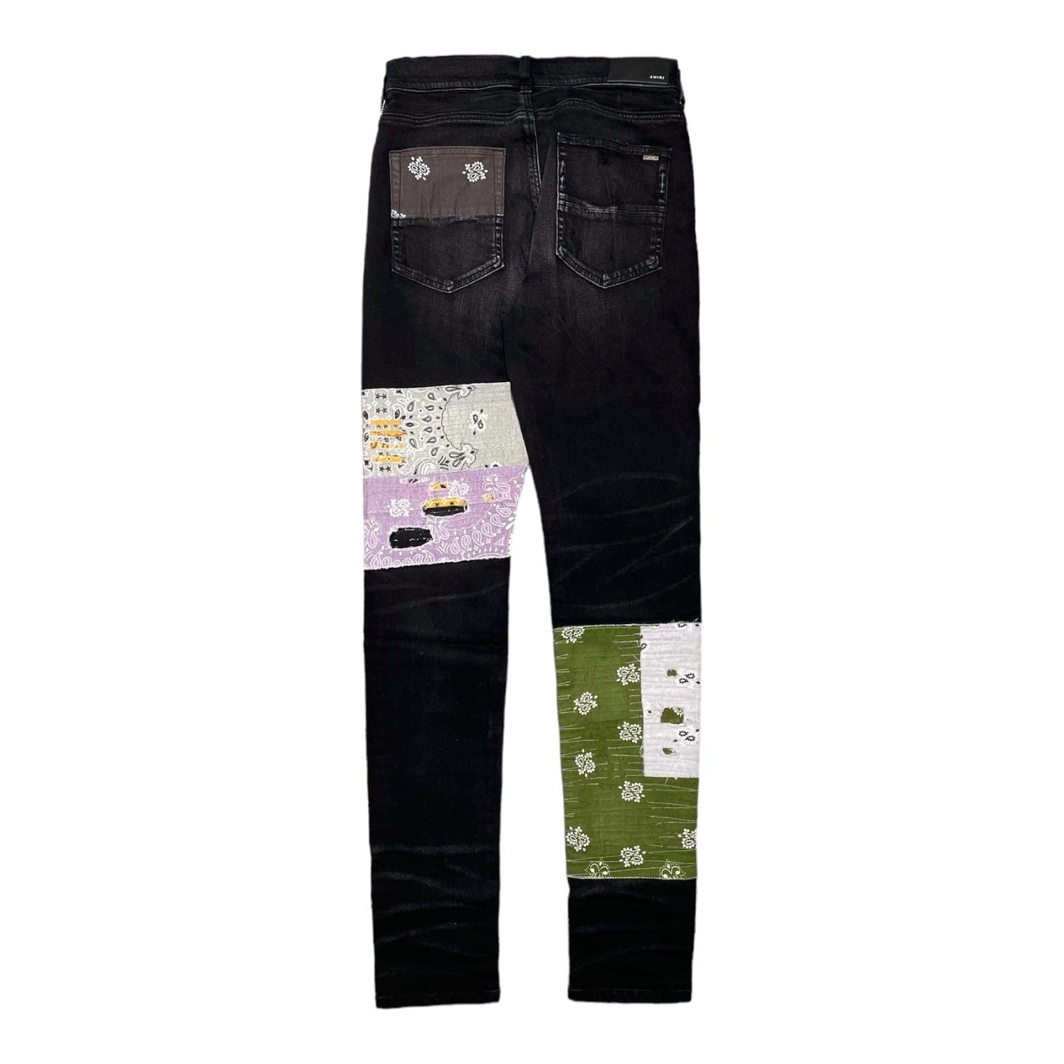 Amiri Bandana Art Patch Jeans Aged Black