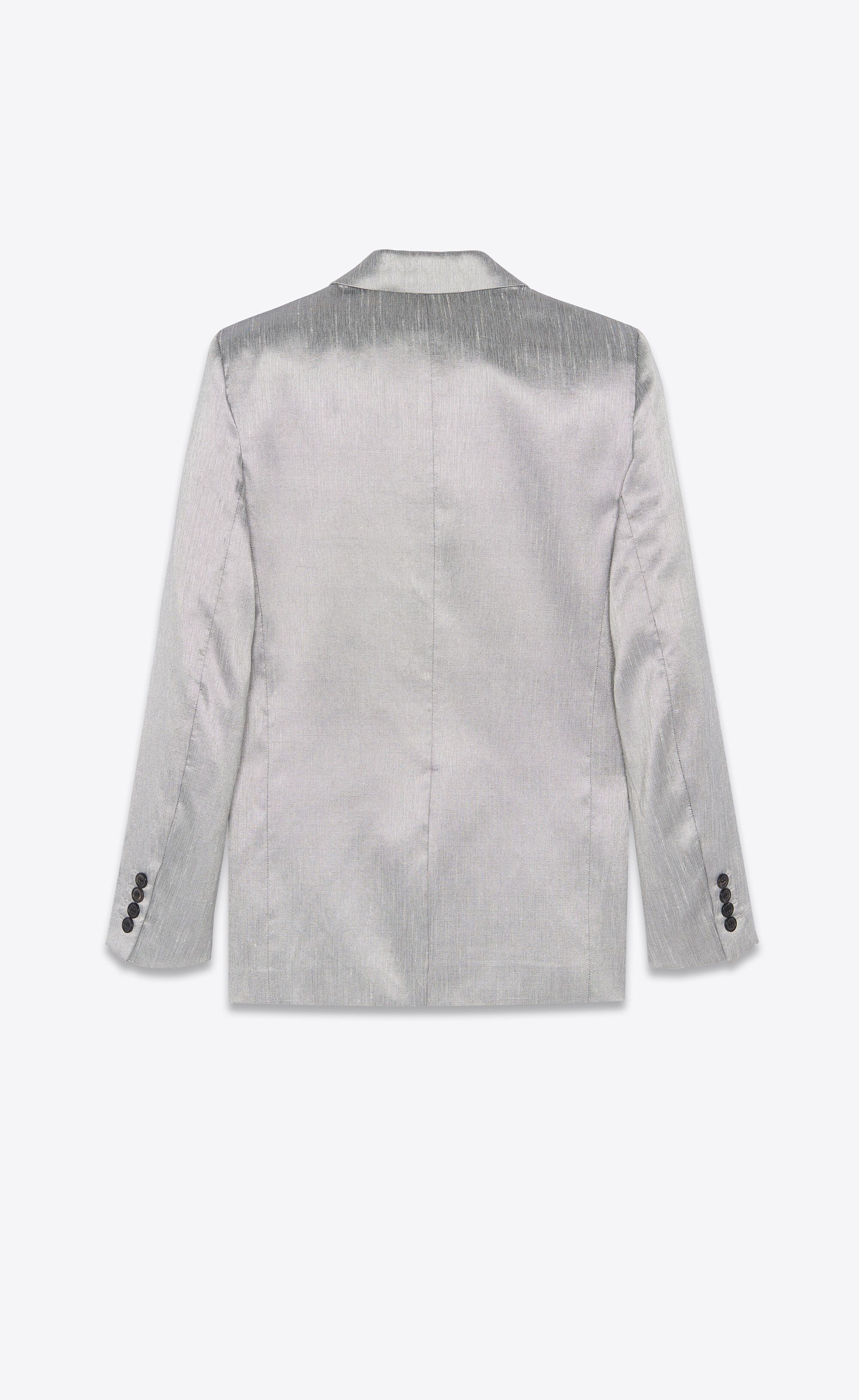 Saint Laurent Paris fitted single-breasted jacket in silk shntung Size US L / EU 52-54 / 3 - 2 Thumbnail