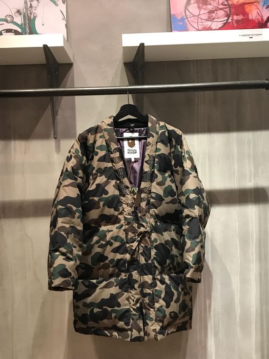 Bape 1st Camo Hanten Light Down Kimono Jacket | Grailed