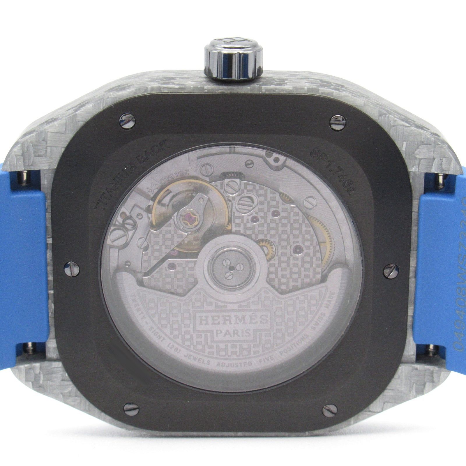 Hermes Hermes H08 Mens Watch Automatic Winding Titanium Rubber Belt Gray Size ONE SIZE - 7 Thumbnail