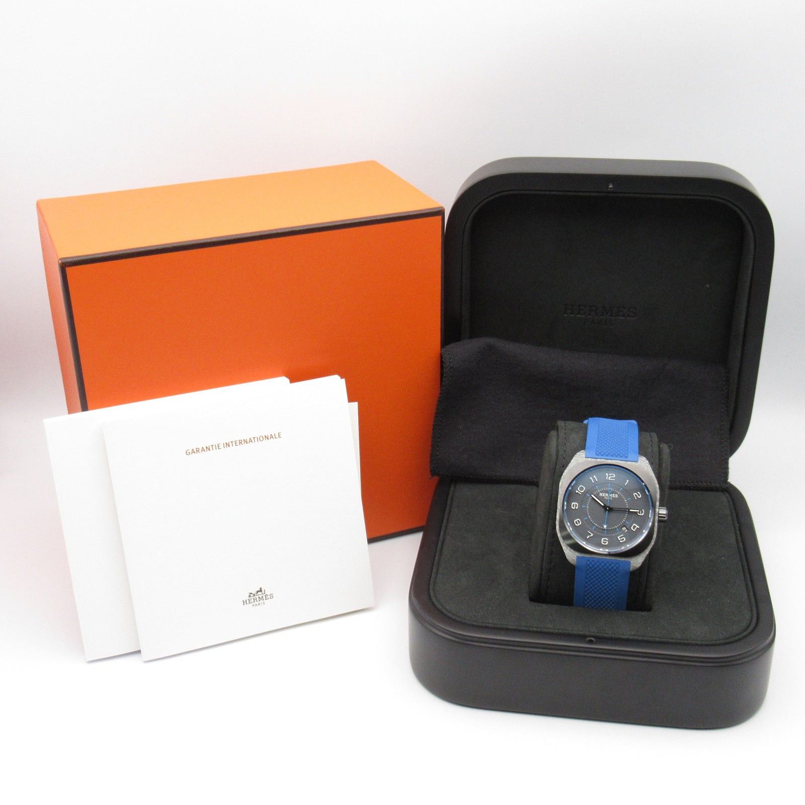 Hermes Hermes H08 Mens Watch Automatic Winding Titanium Rubber Belt Gray Size ONE SIZE - 11 Thumbnail