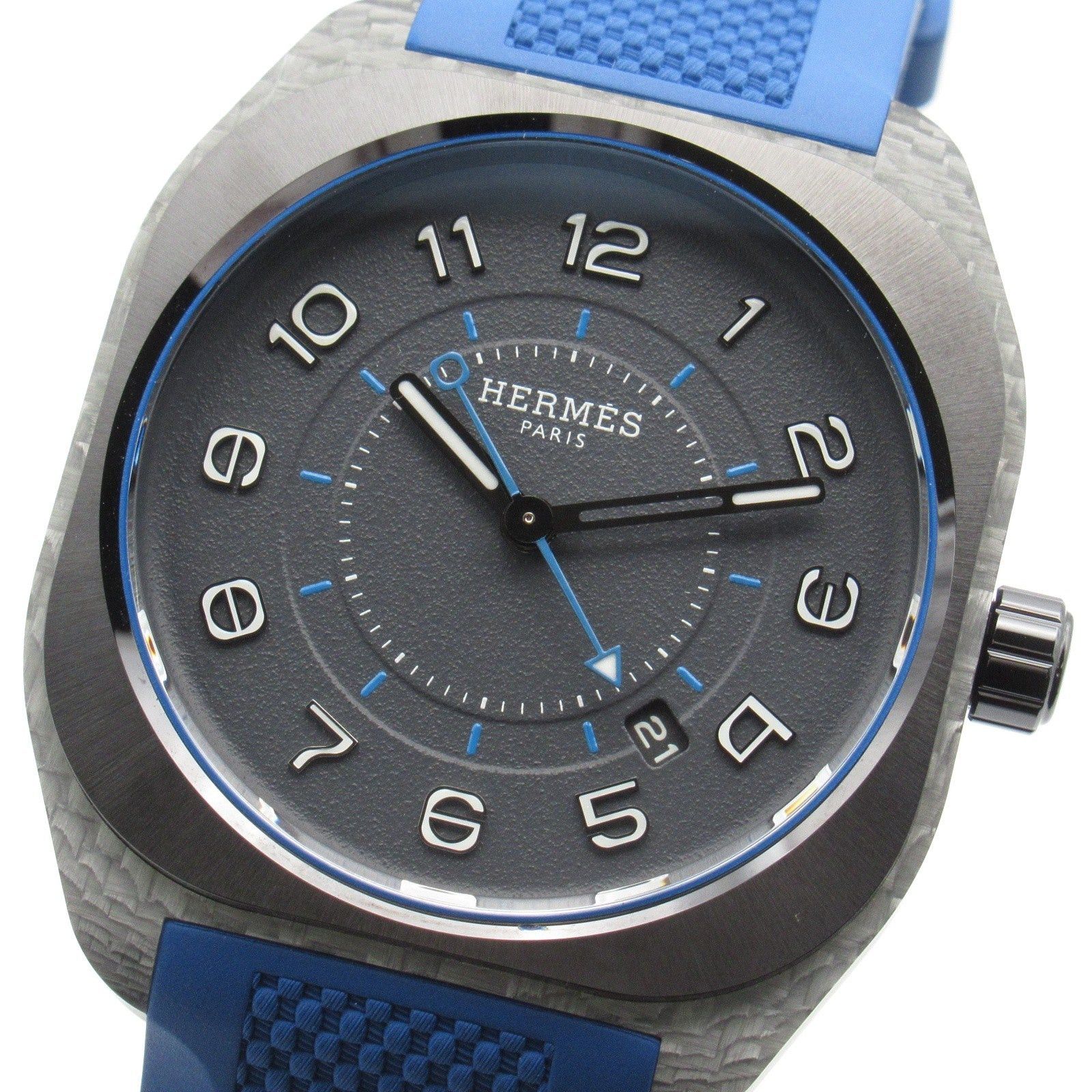 Hermes Hermes H08 Mens Watch Automatic Winding Titanium Rubber Belt Gray Size ONE SIZE - 3 Thumbnail