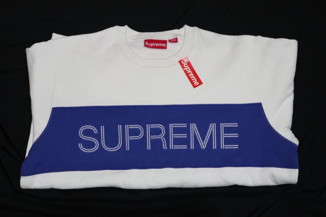 Supreme zig zag stitch best sale panel crewneck