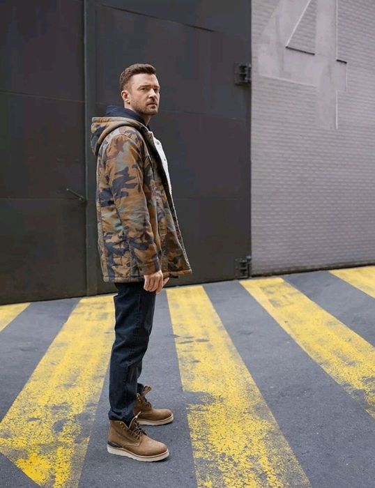 Justin timberlake sherpa hooded trucker clearance jacket