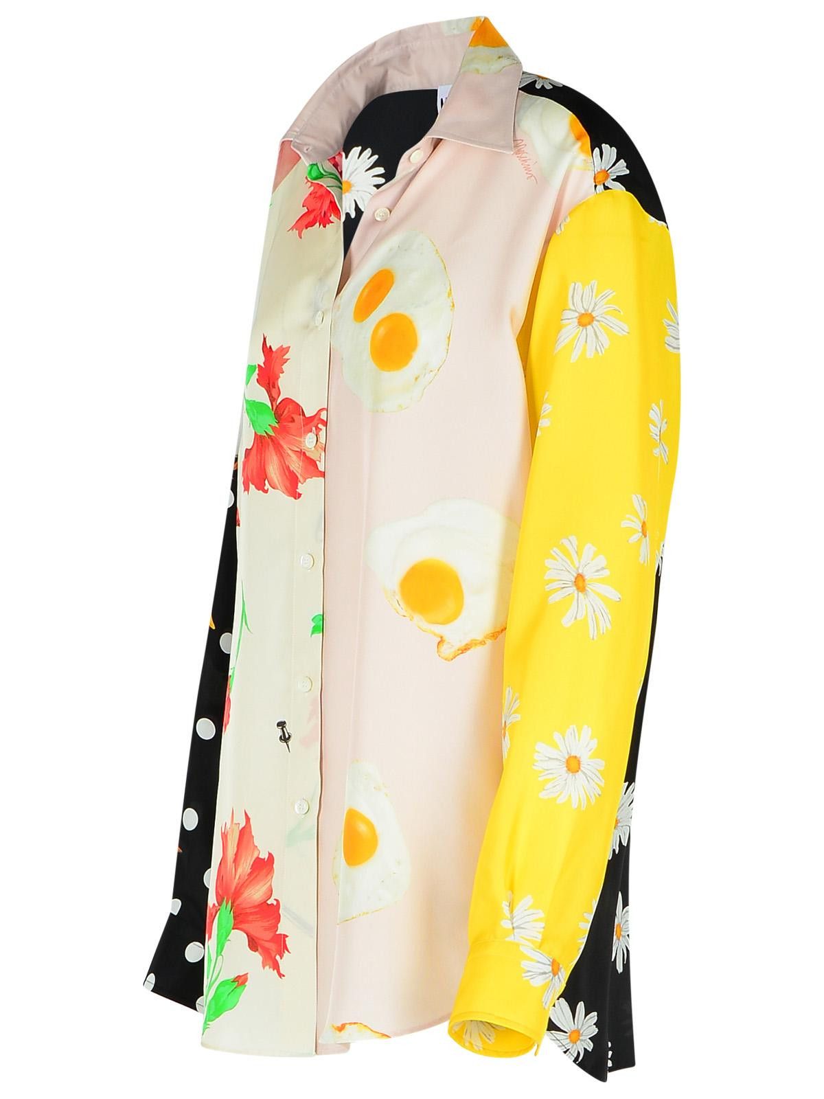 Moschino MOSCHINO 'Patchwork' Multicolor Silk Shirt Size XS / US 0-2 / IT 36-38 - 2 Thumbnail