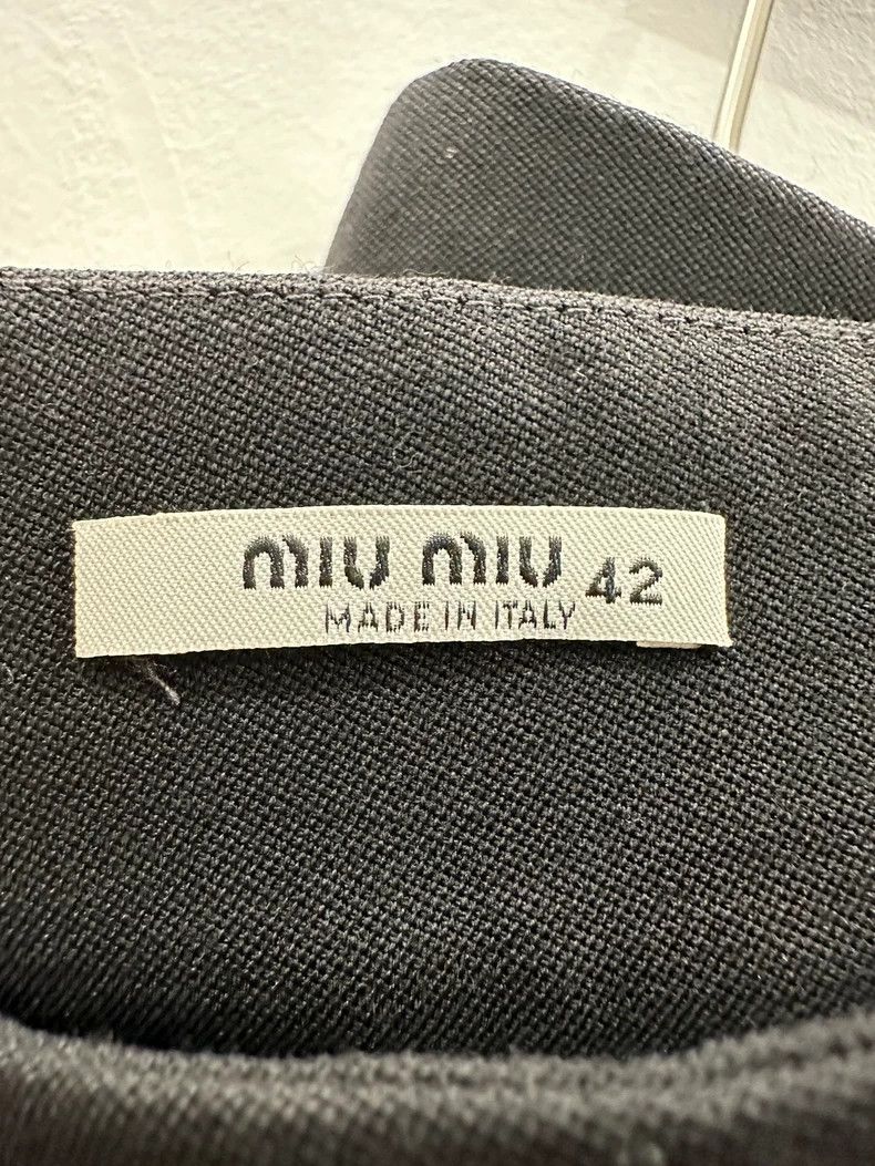 Miu Miu Miumiu Rhinestone Women's Wool Black Mini Skirt Size US 33 - 4 Thumbnail